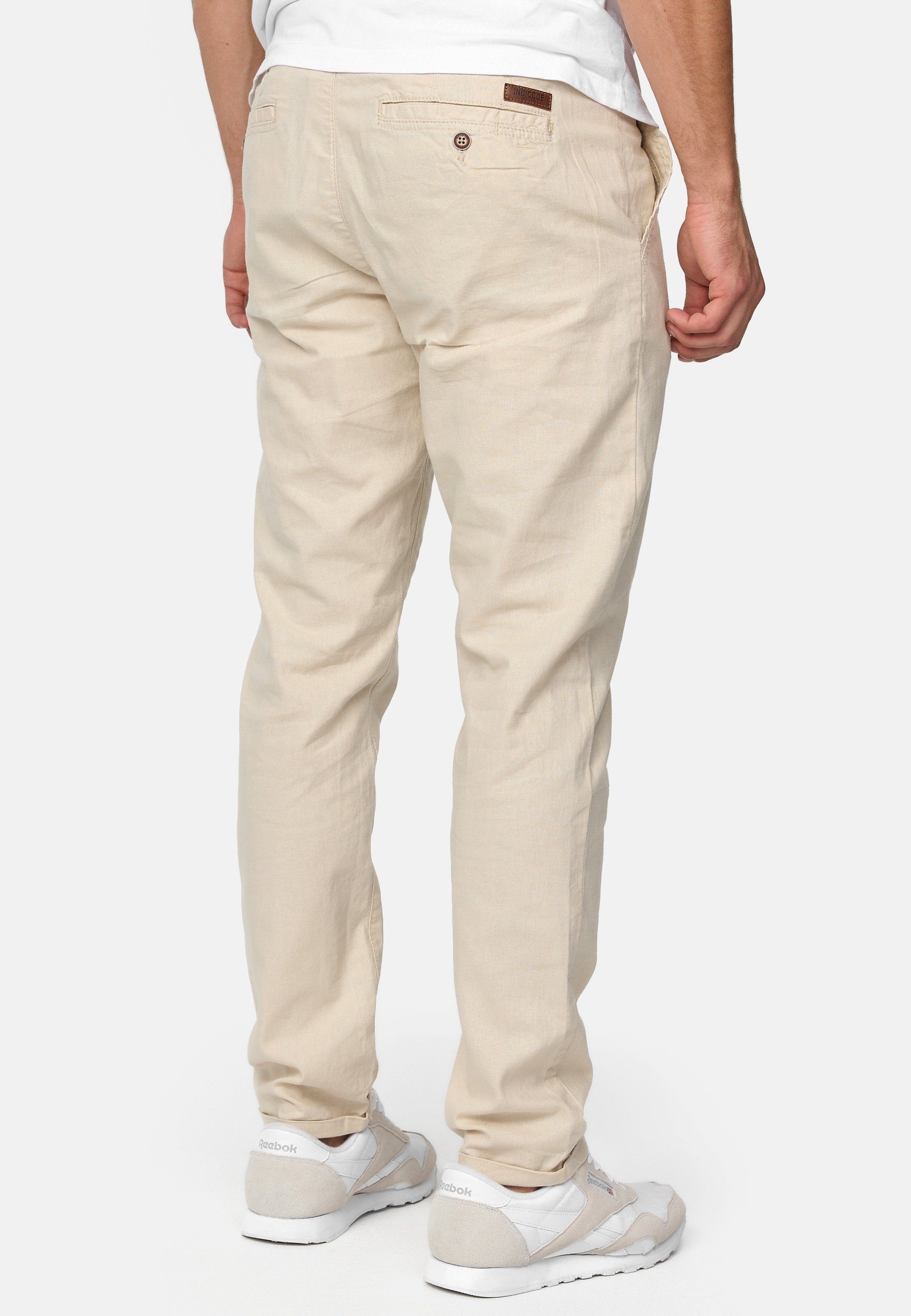 Indicode Leinenhose Herren Haverfield Sommerhose Leinen Herrenhose mit 4 Taschen
