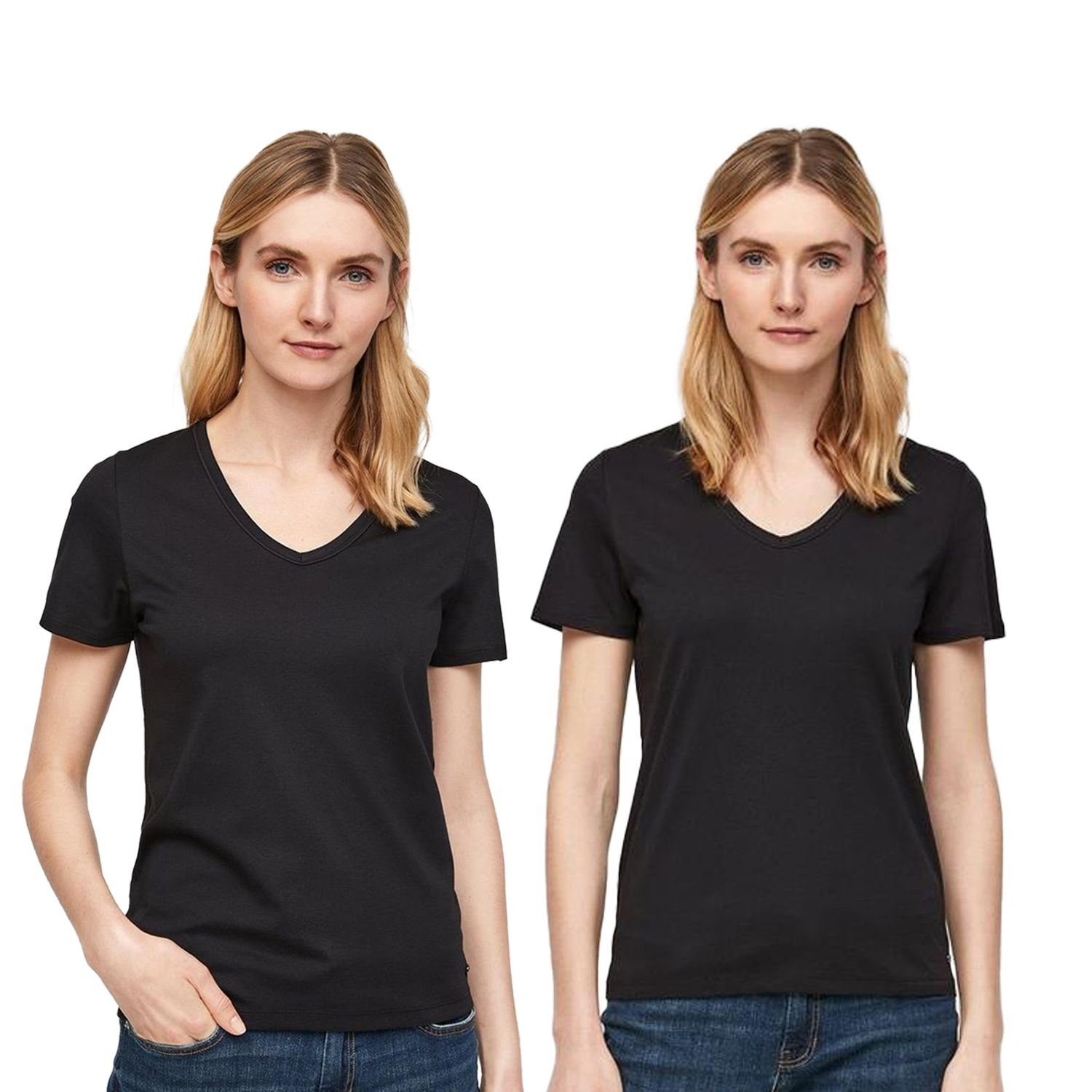 s.Oliver T-Shirt Basic T-Shirt 2er Single-Jersey softer Qualität, Pack