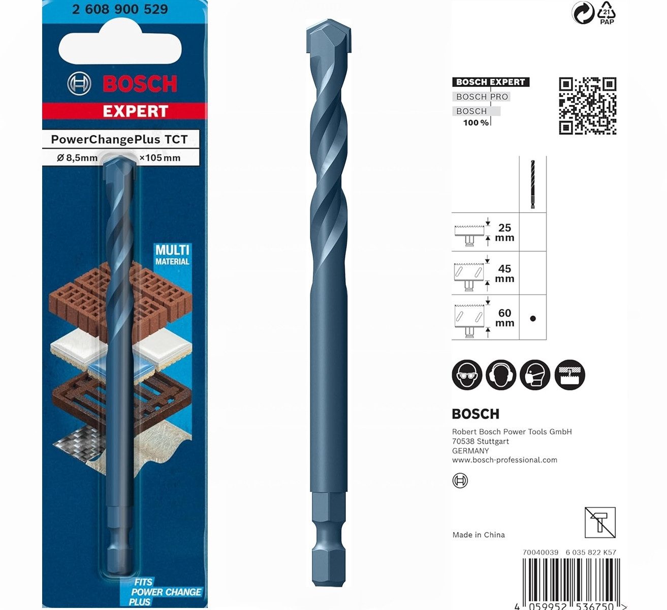 Bosch Professional Lochsäge Bosch EXPERT Zentrierbohrer TCT, 8,5 x 105 mm Power Change Plus