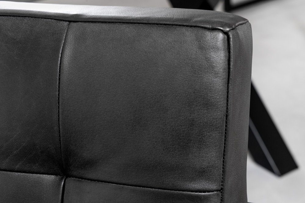 riess-ambiente Freischwinger Industrial BUFFALO Armlehne · anthrazit · / Design mit schwarz, · GRAND · Metall Esszimmer Leder