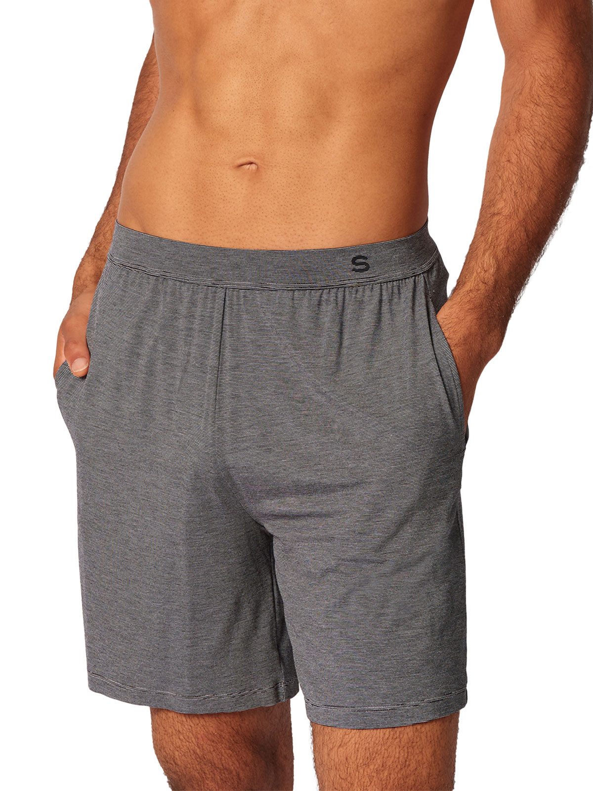 Skiny Loungehose Herren Hose kurz Cooling Deluxe Night (Stück, 1-tlg) gerader Beinausschnitt