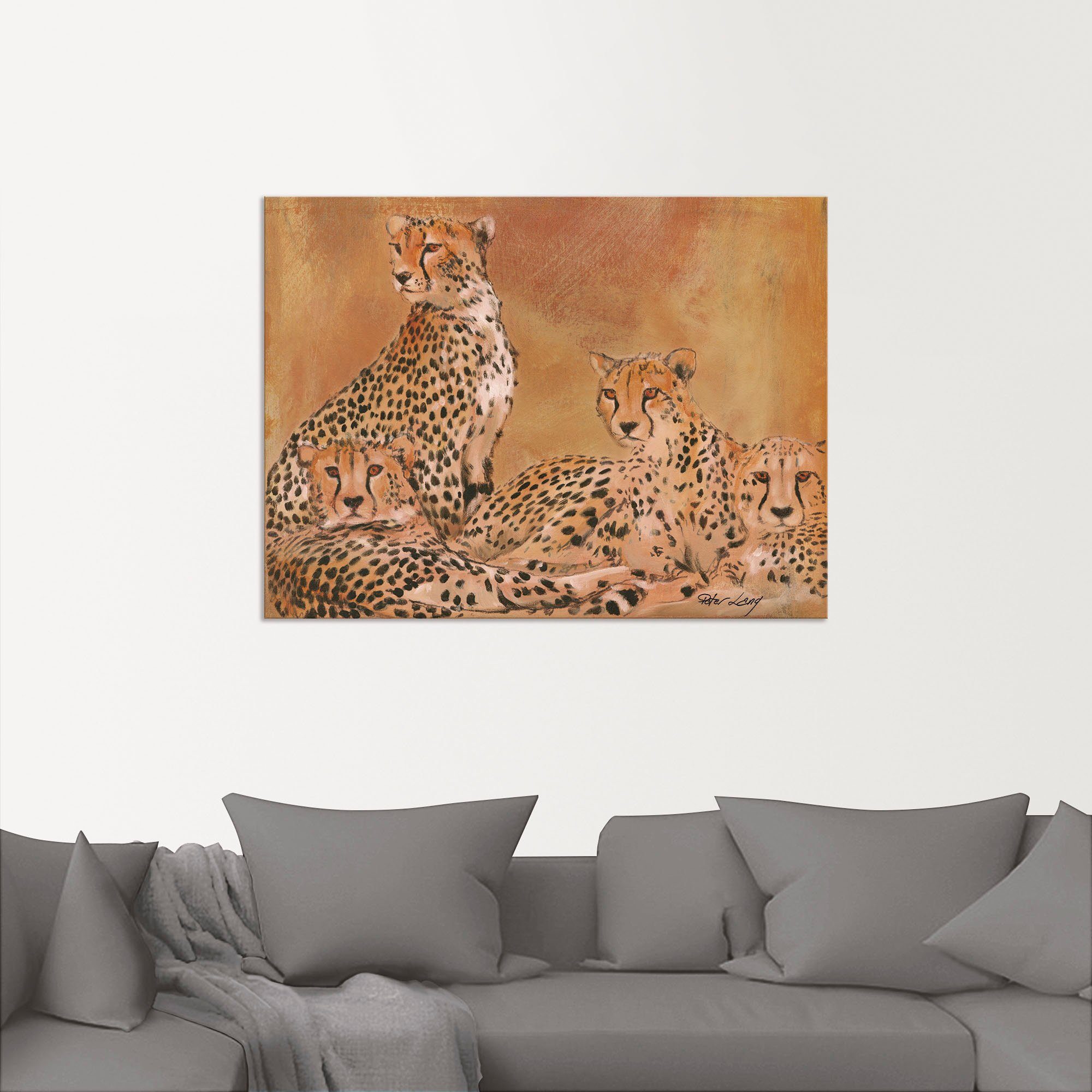 Geparden, Artland St), Wildtiere Alubild, versch. als Leinwandbild, (1 Wandbild Größen Poster in Wandaufkleber oder