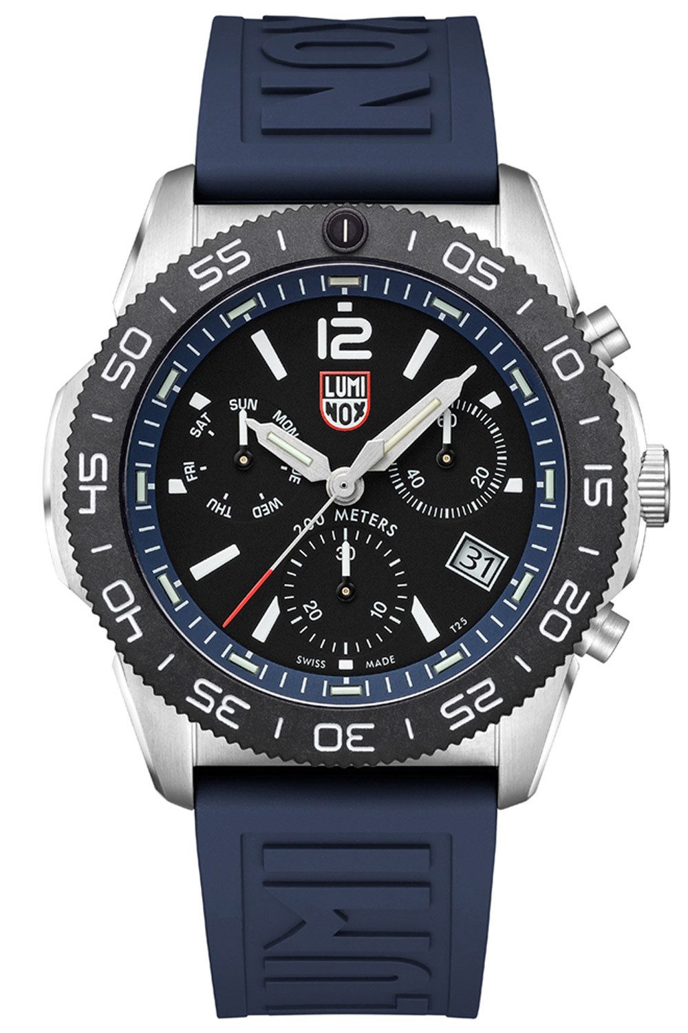 Luminox Taucheruhr Chrono Pacific Diver Blau/Schwarz mit 2 Bändern