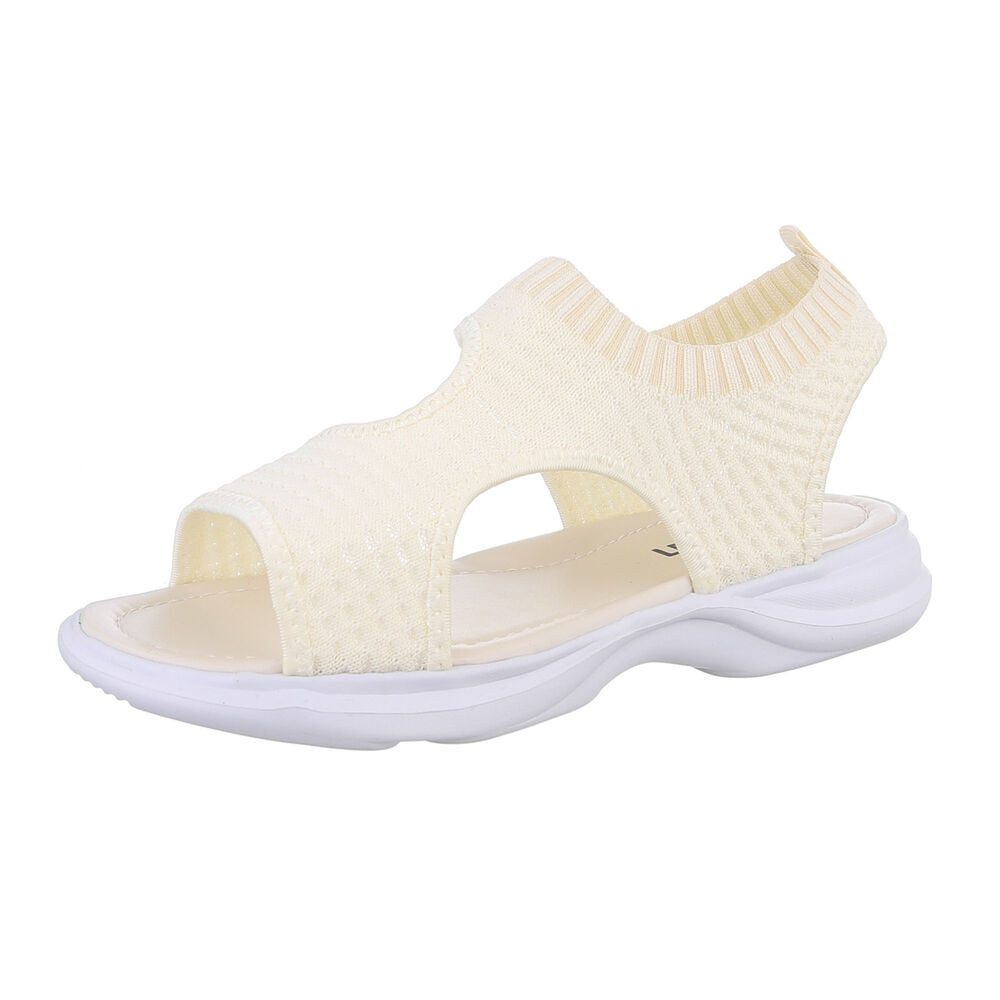 Ital-Design Kinder Schlupfschuhe Freizeit Sandale (86530398) Blockabsatz Sandalen in Creme
