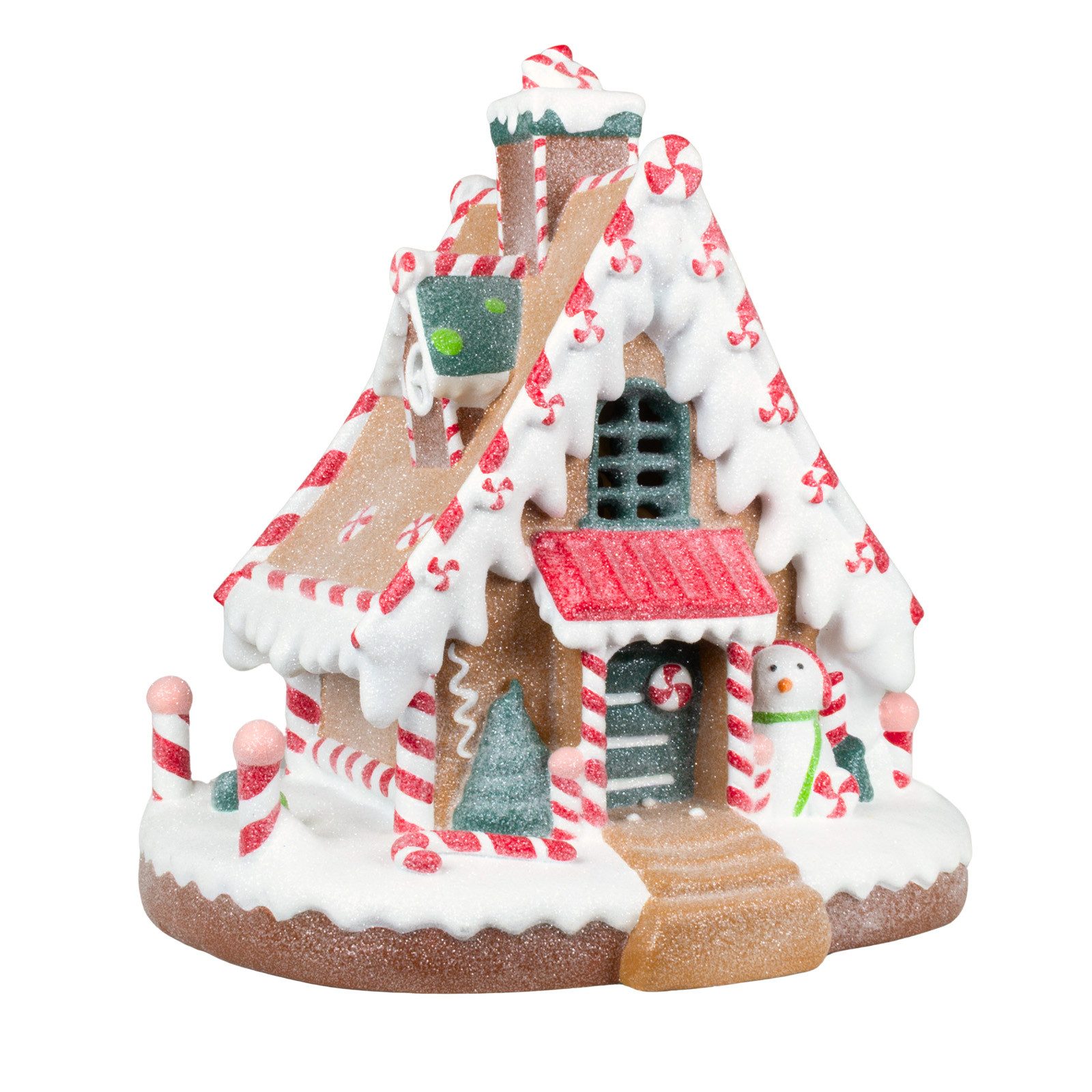 Christmas Paradise Weihnachtshaus LED Lebkuchenhaus 30cm, bunt mit Schneemann