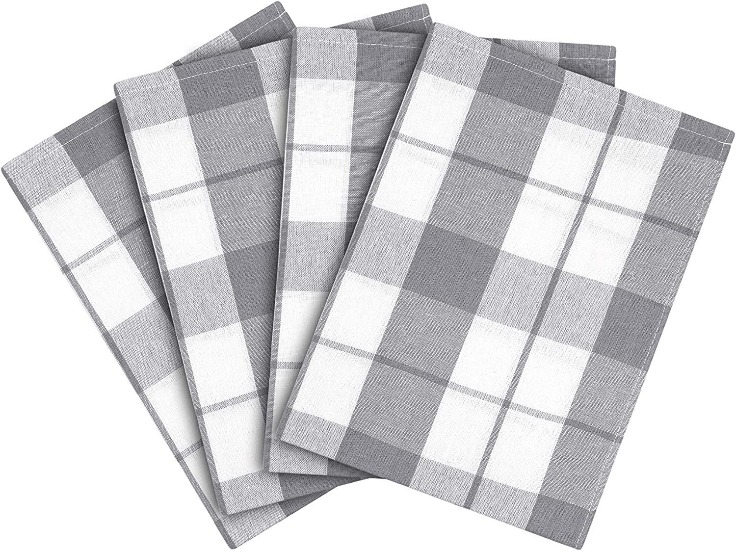 Zestri Geschirrtuch 4er-Set aus 100% Baumwolle, 50x70 cm Küchenhandtücher mit Aufhänger, (4 Stück), saugstarke Geschirrhandtücher, kariert, Geschirr Handtuch – Bild 2 von 5