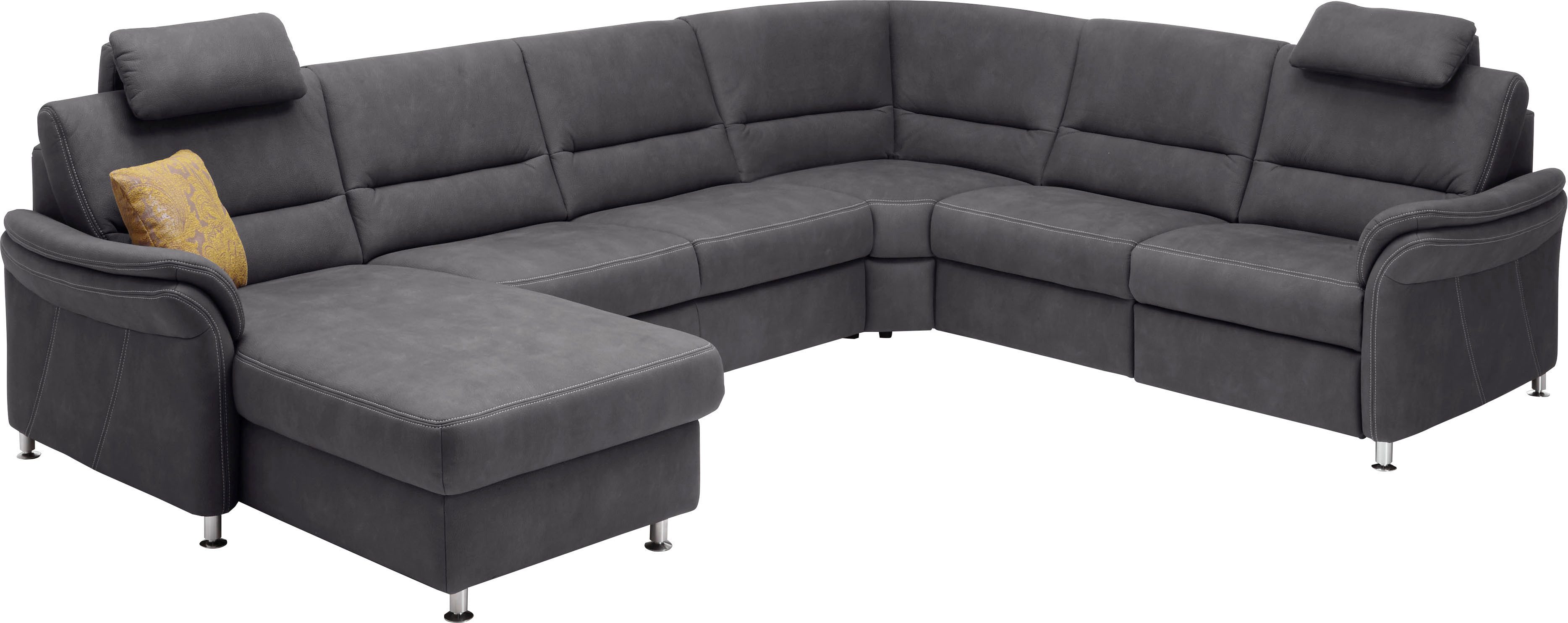 Die PlanBar Wohnlandschaft ZE-EM16033 U-Form, Breite 330 cm, 4 Teile, wahlweise mit Kopfstützen und Bettfunktion