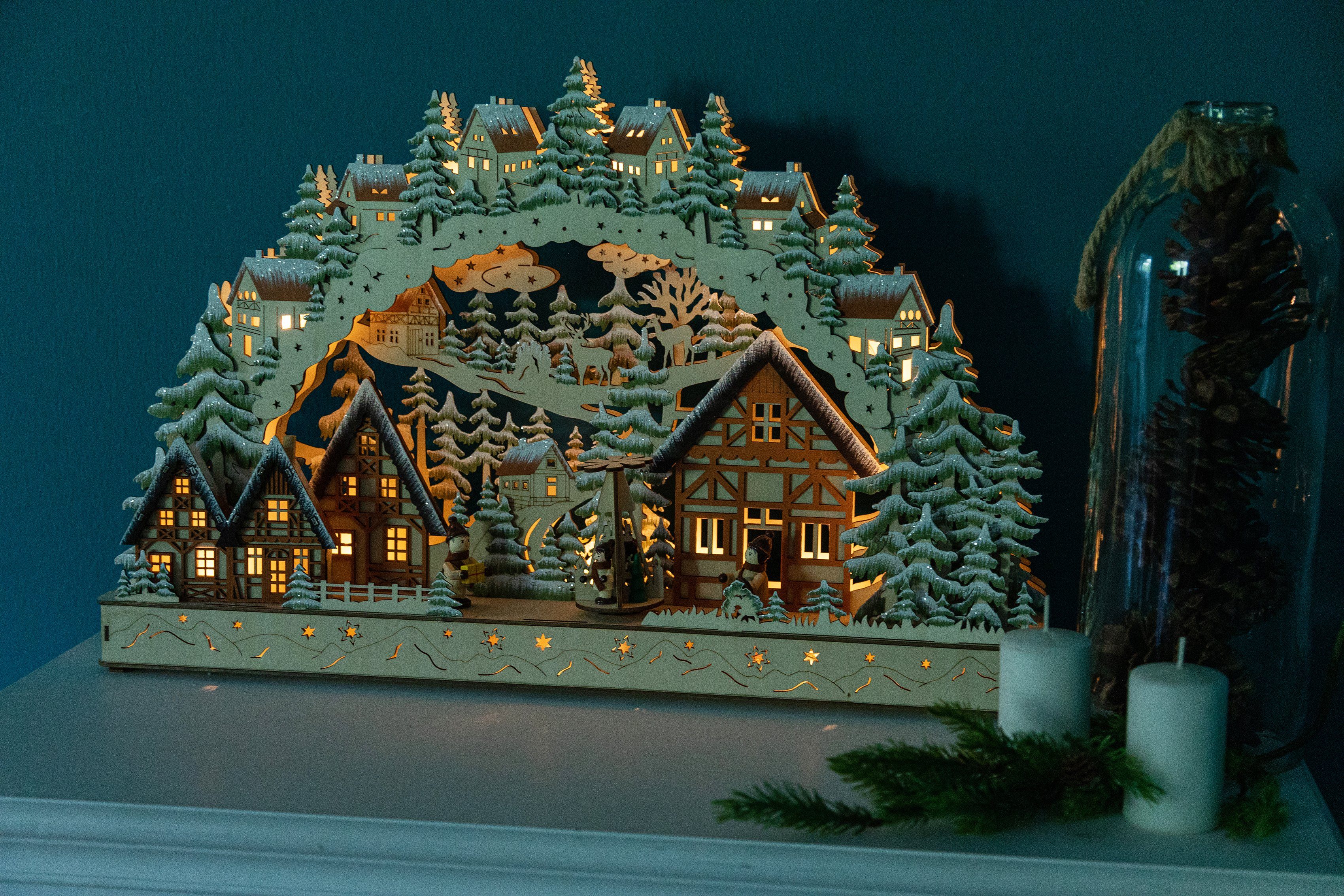 Myflair Möbel & Accessoires LED cm ca. Schwibbogen aus mit Holz, Beleuchtung, 39 (1-tlg), Weihnachtsdeko LED Höhe