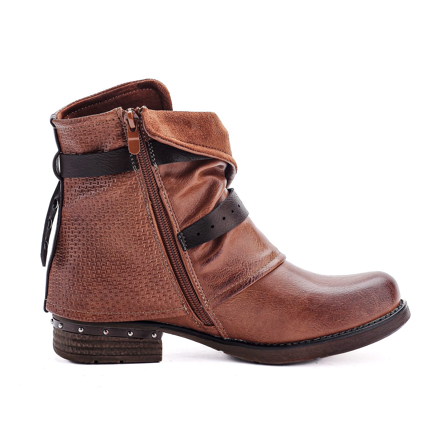 Pogolino ST140 Bikerboots Damen Biker Boots leicht gefüttert Stiefeletten mit Schnalle