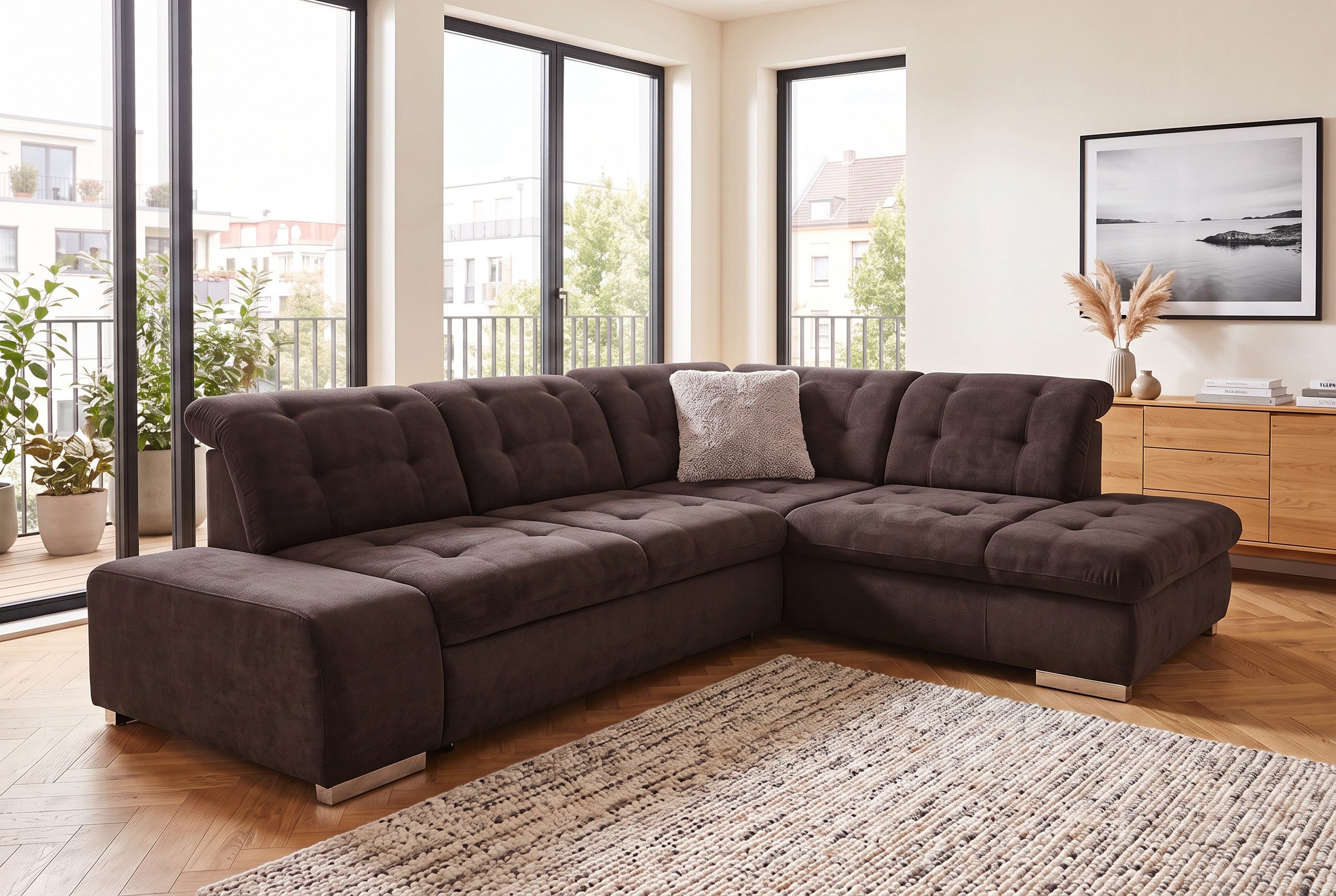 sit&more Ecksofa Pale L-Form, inklusive Kopfteilverstellung, wahlweise mit Schlaffunktion