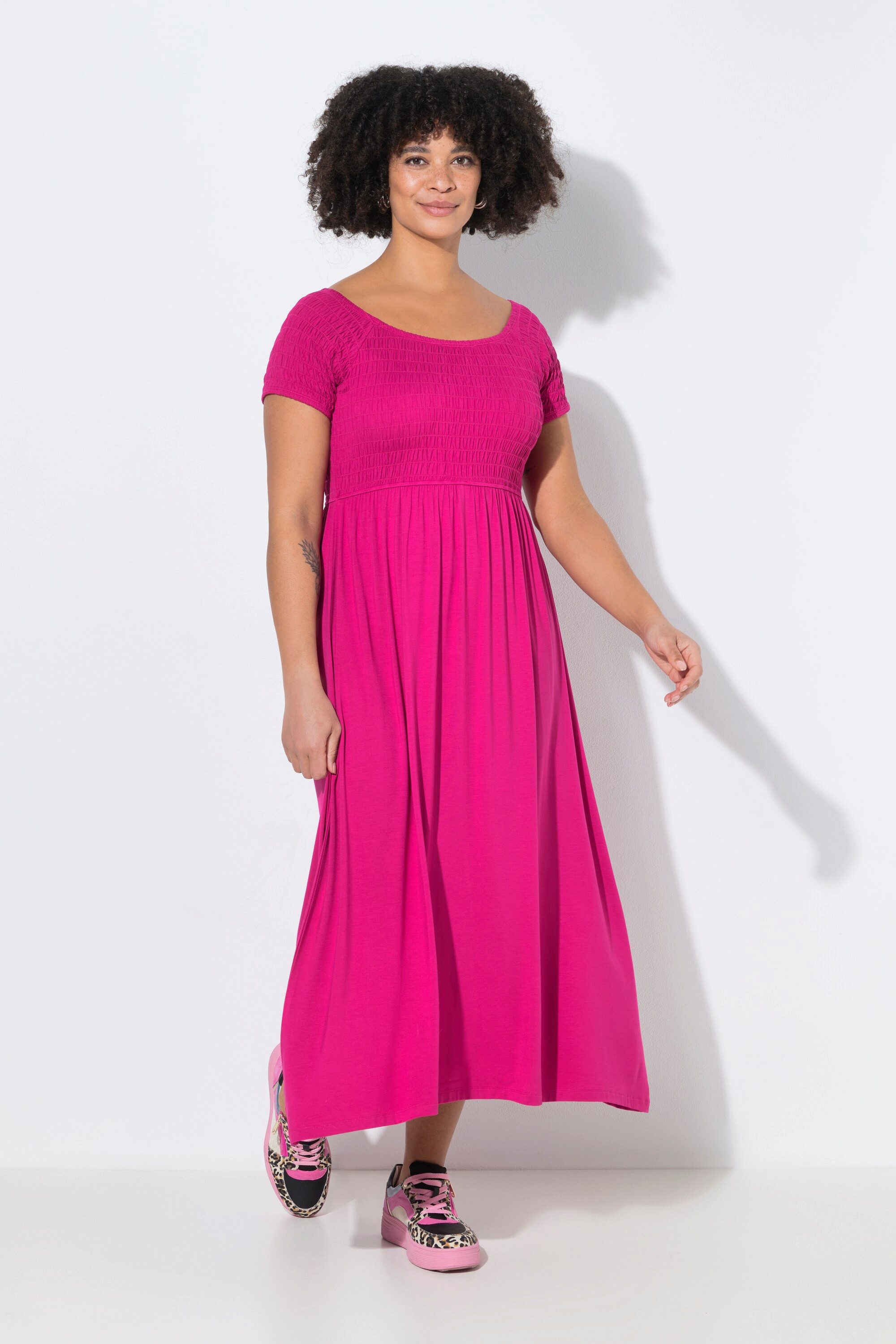 Angel of Style Maxikleid Maxikleid A-Linie Jersey gesmokte Büste