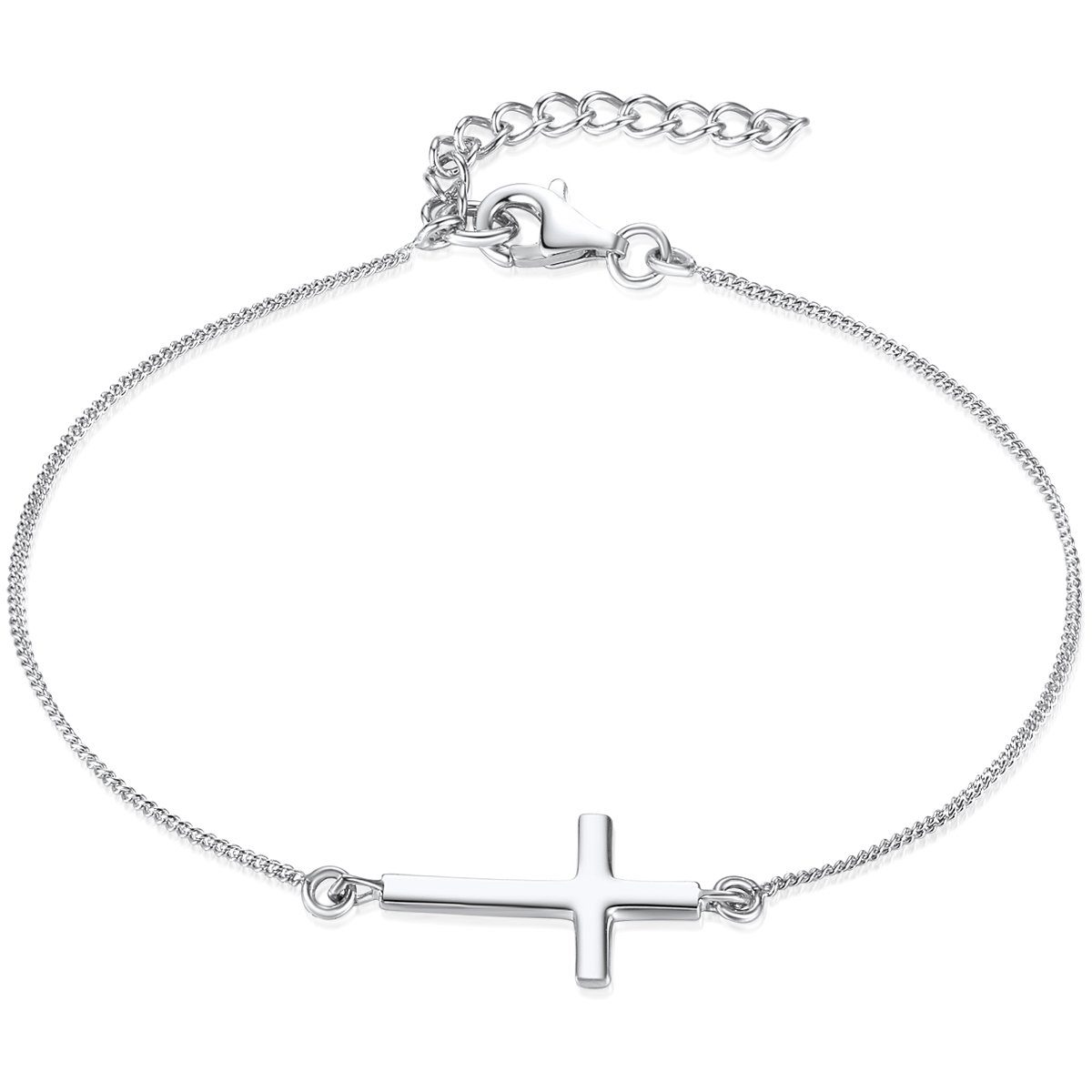 Rafaela Donata Silberarmband Silberarmband aus 925 Sterling Silber, mit Kreuz