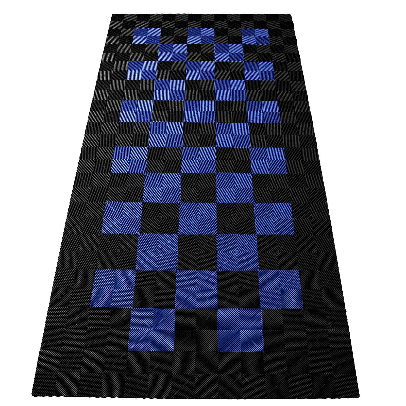 Tenzo-R Bodenfliese Performance Garagenboden Floor 2,8mx5,6m Schwarz Blau Set2, schwarz/blau
