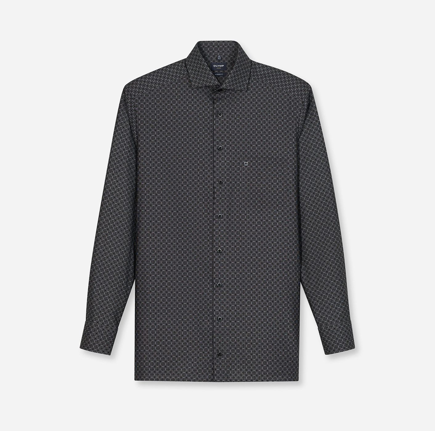 OLYMP Langarmhemd Luxor modern fit Royal-Kentkragen, Businesshemd, modern fit, gemustert
