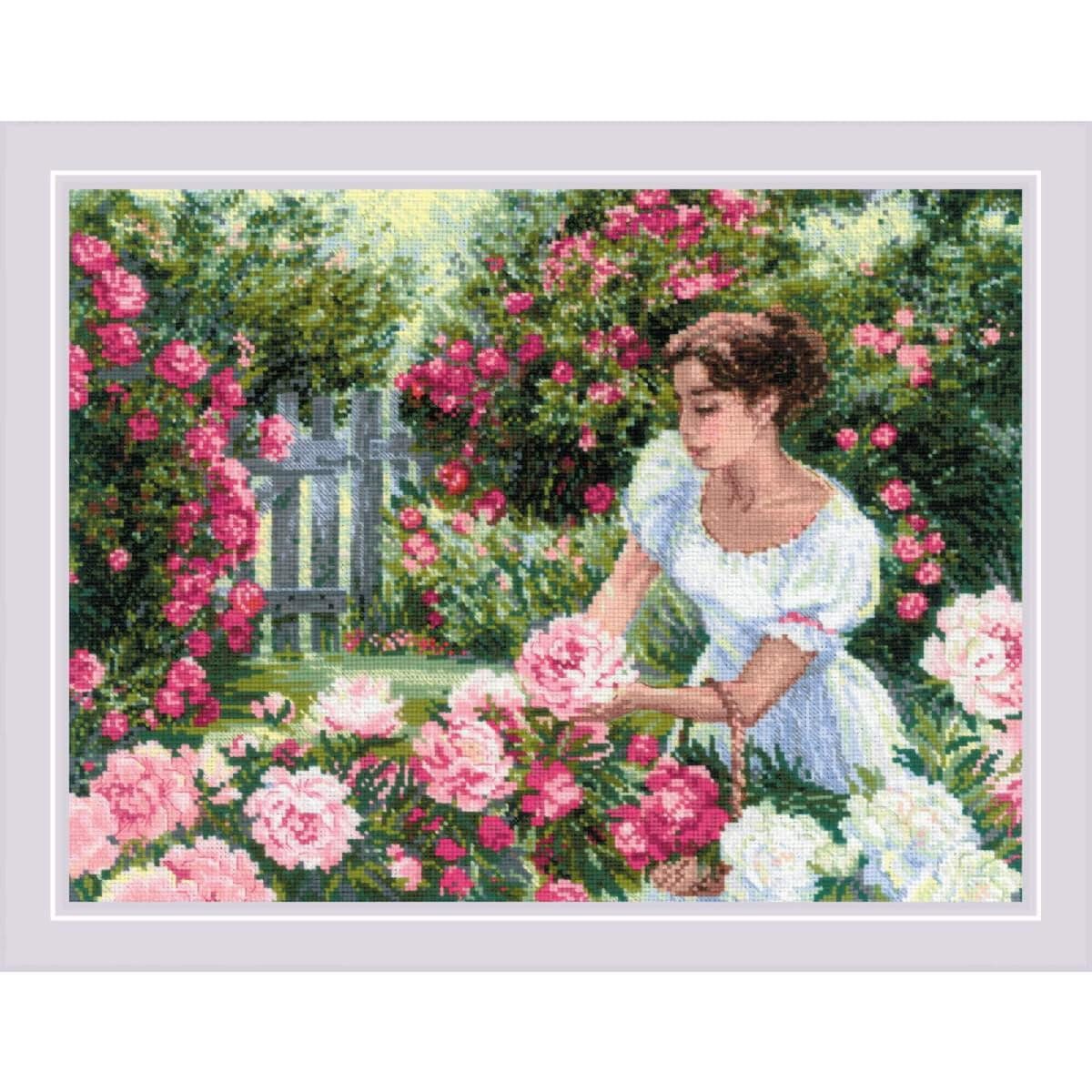 Riolis Kreativset Riolis Kreuzstich Set "Im Garten", Zählmuster, 40x30cm, (embroidery kit by Marussia)