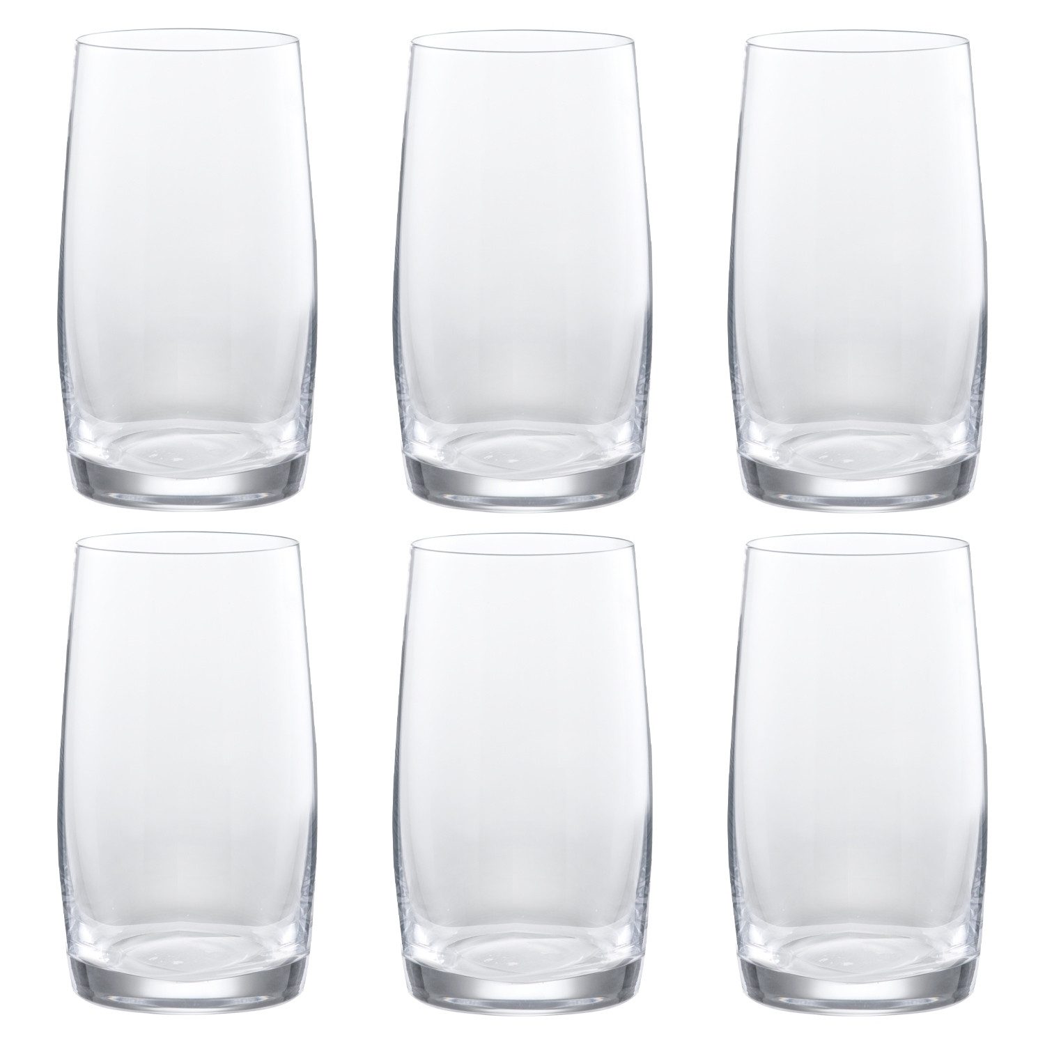 BOHEMIA SELECTION Longdrinkglas SIMPLY, 6er Set, 380 ml Fassungsvermögen, Glas, Spülmaschinengeeignet