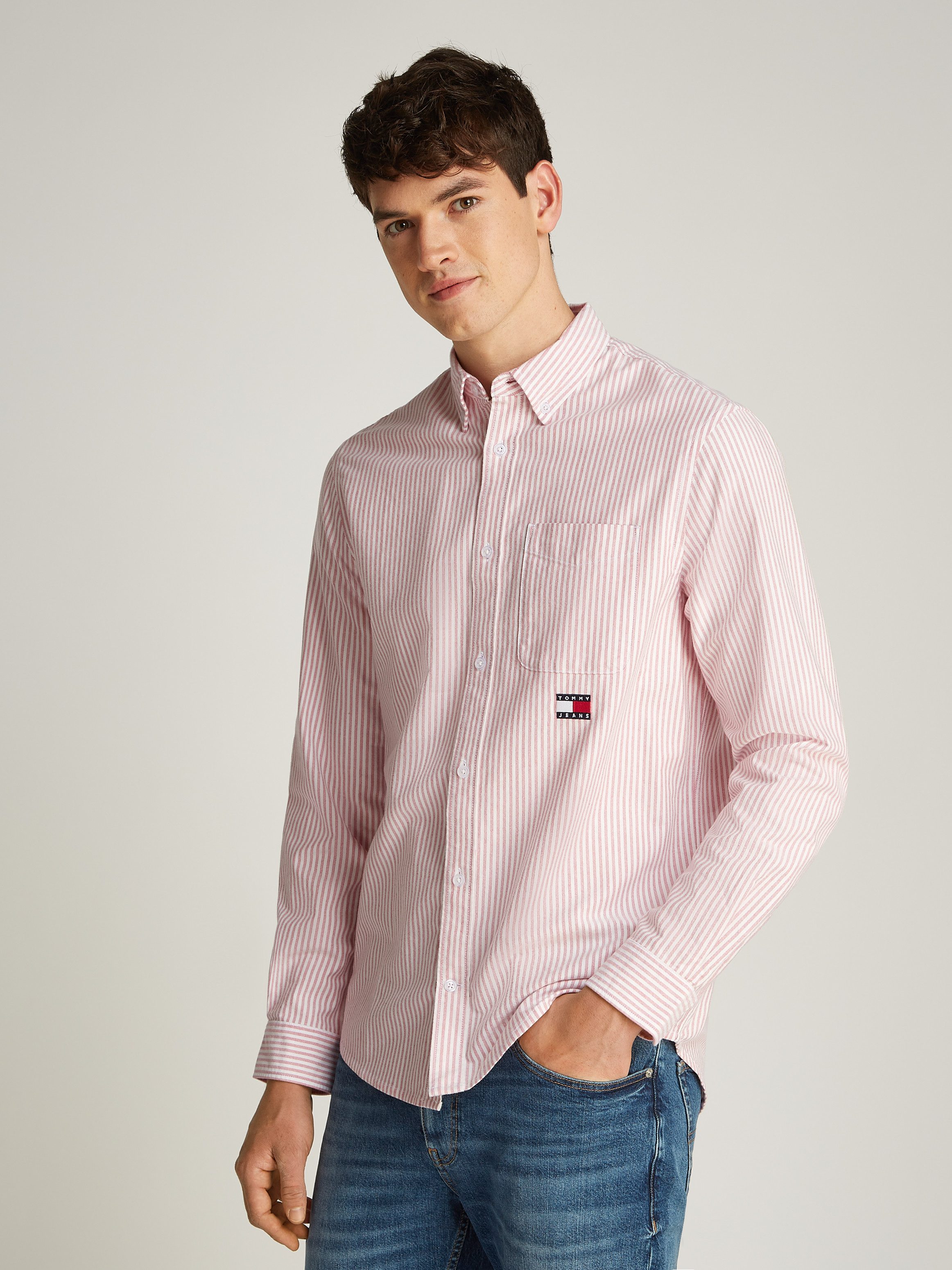 Tommy Jeans Langarmhemd TJM STRIPE OXFORD günstig online kaufen