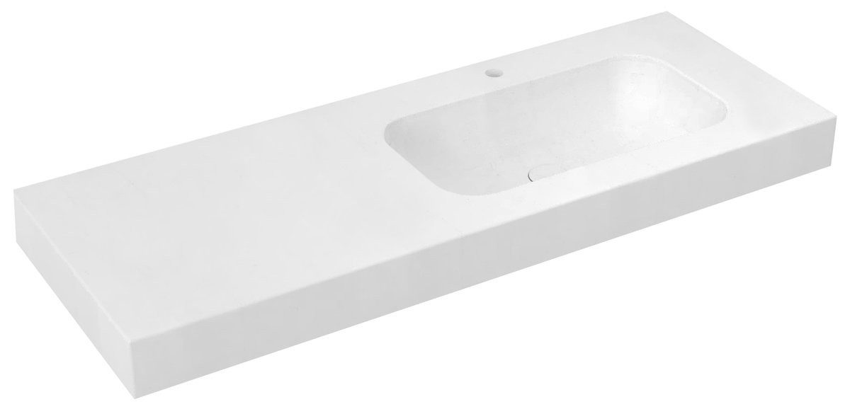 Sapho Waschtisch EMICO Waschtisch rechts, 160x50 cm, Kantenausführungen L, Sapho-EM160-B1R-L