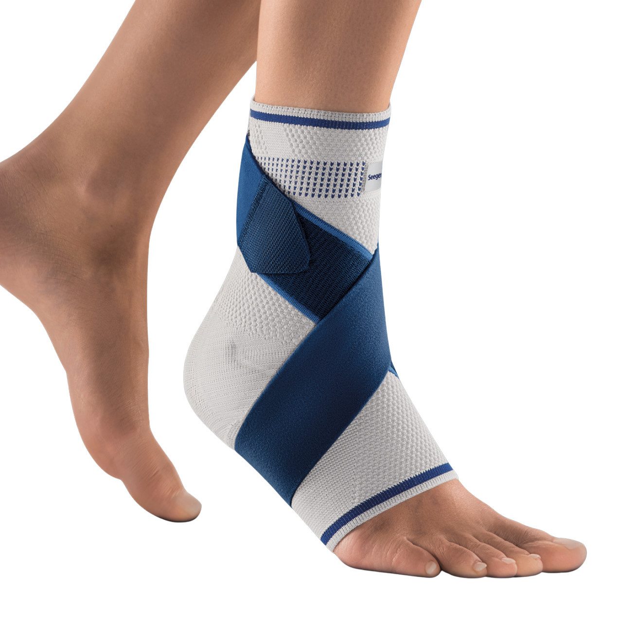 Seeger Gesundheitshaus Sprunggelenkbandage Seeger Knöchelbandage Komfort Plus, Silber, Links Größe L