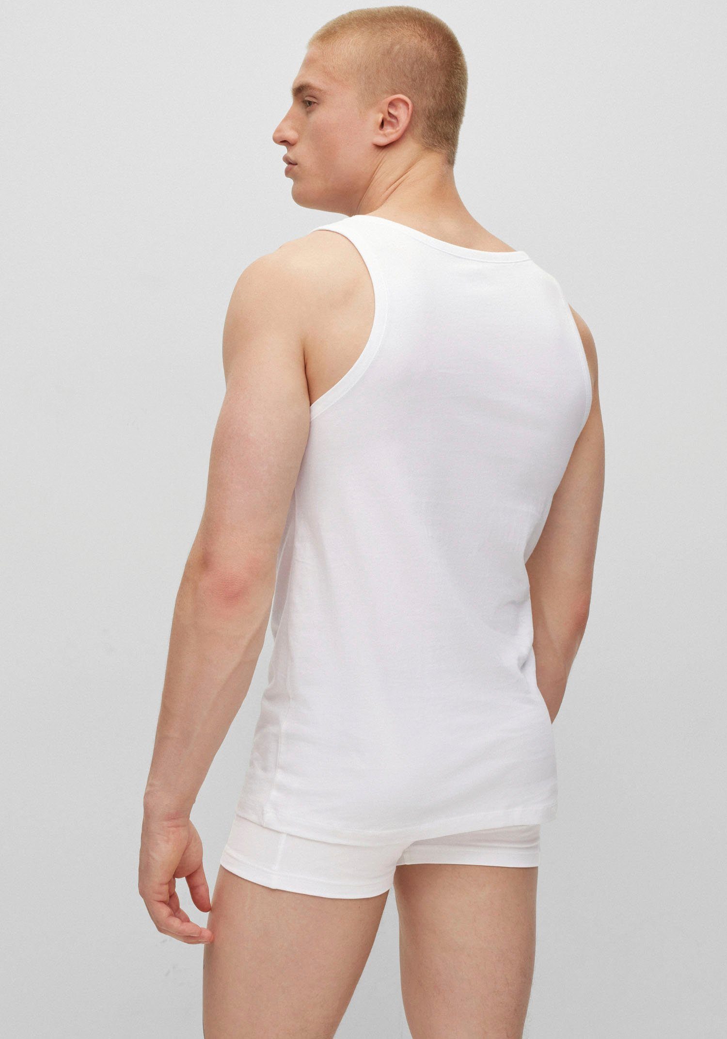 BOSS Unterhemd Tank Top 3P CO (Packung, 3-St) mit Rippbündchen