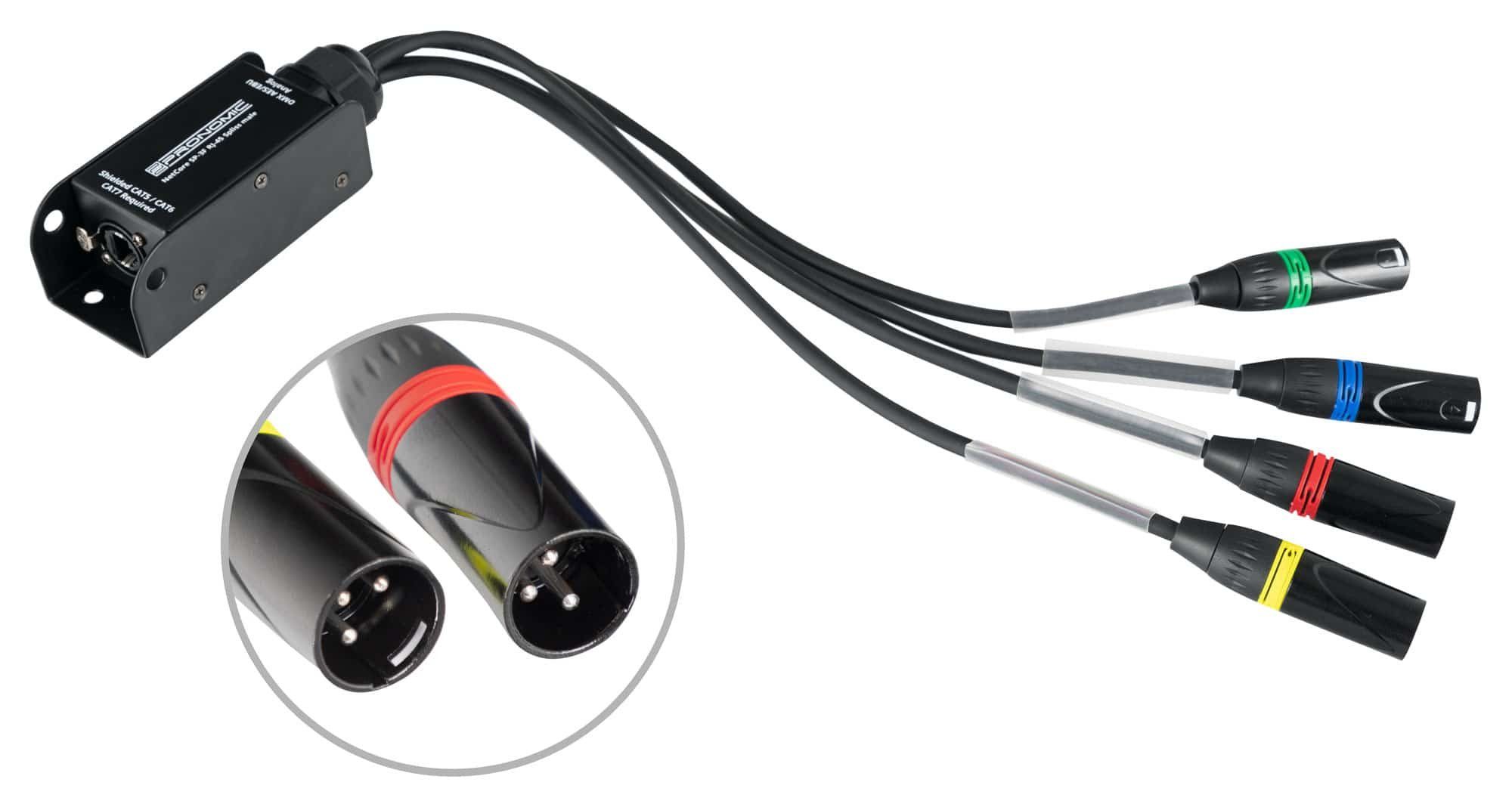 Pronomic NetCore SP-3M Multicore-Spliss male Audio-Kabel, XLR-Steckern (male), auf RJ45 Buchse, zur Übertragung analoger oder digitaler Signale