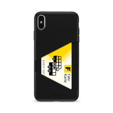 Artwizz Smartphone-Hülle Artwizz TPU Card Case - Artwizz TPU Card Case - Ultra dünne, elastische Schutzhülle mit Kartenfach auf der Rückseite für iPhone Xs Max, Schwarz