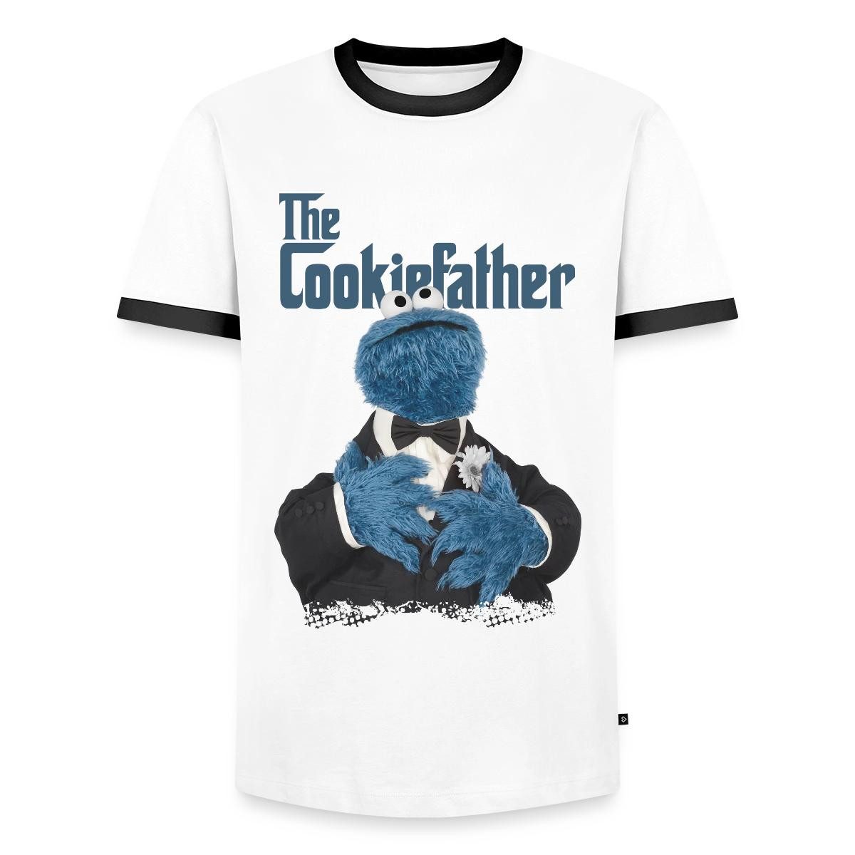 Spreadshirt T-Shirt Sesamstraße The Cookiefather Männer Kontrast T-Shirt (1-tlg)