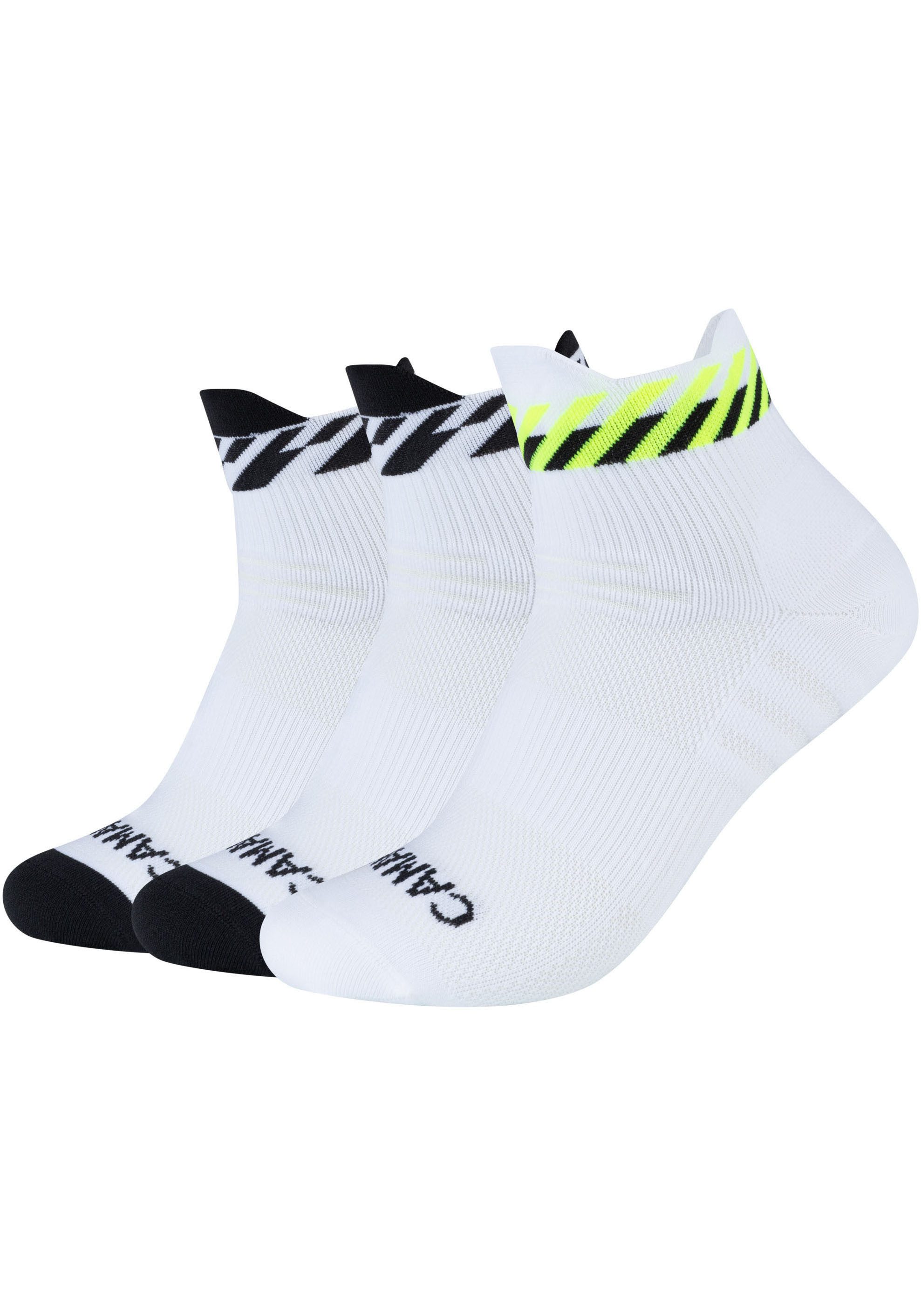 Camano Sportsocken function (3-Paar) mit kontrastfarbener Zehenpartie und Ferse