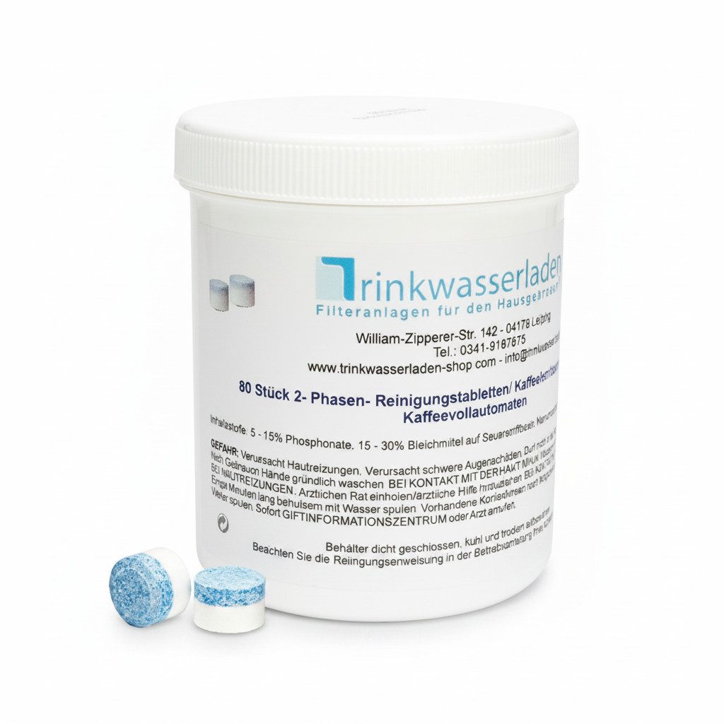Trinkwasserladen Korbfilter, 2-Phasen-Reiniger 80 Tabletten 3,5 g Kaffee