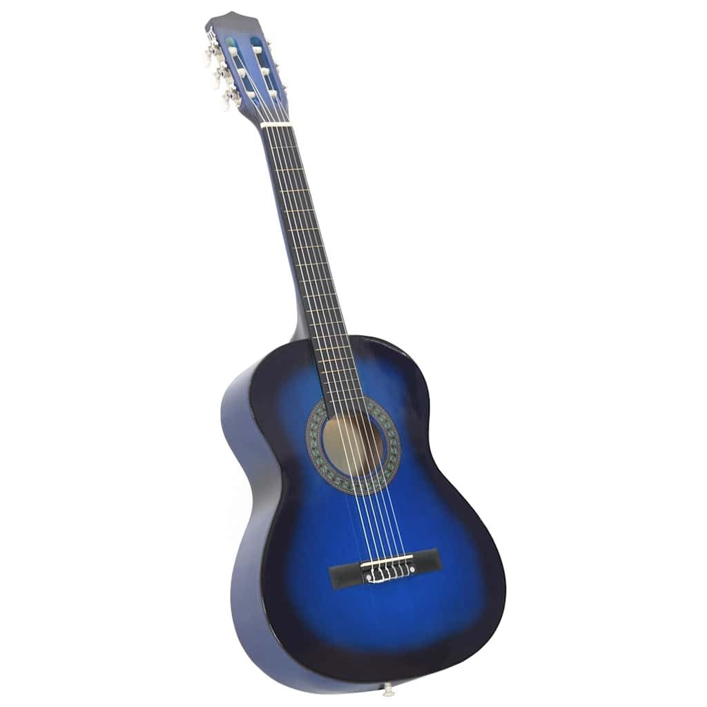 vidaXL Westerngitarre Klassikgitarre für Anfänger und Kinder Blau 3/4 36"