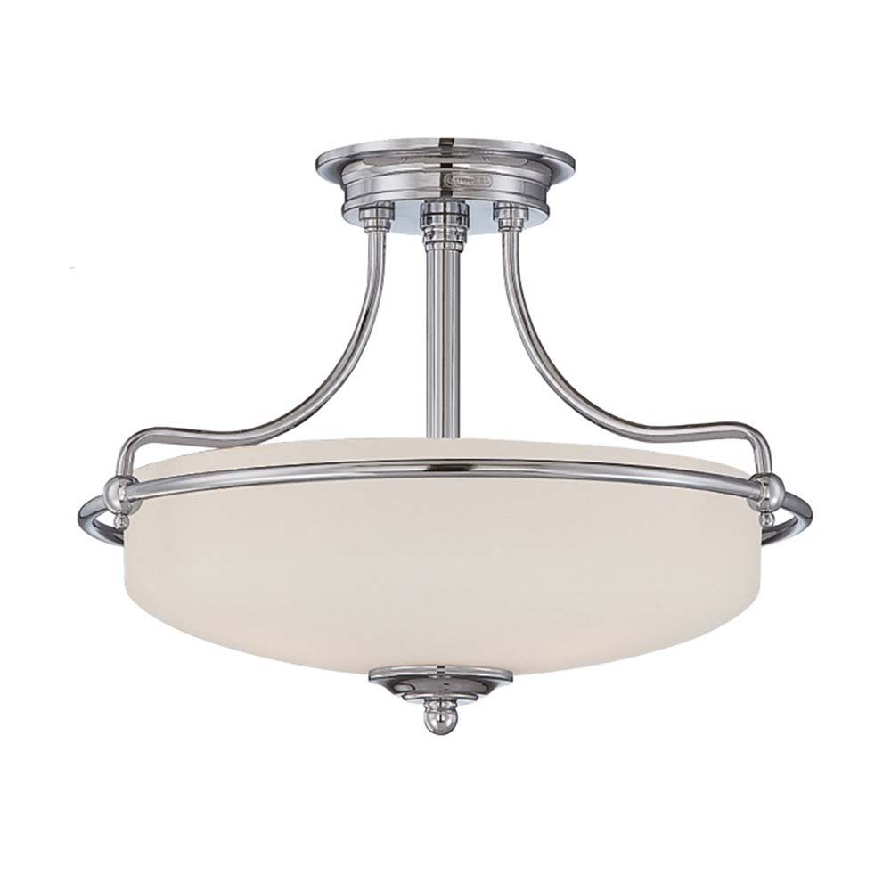 Elstead LIGHTING Deckenleuchte, Leuchtmittel nicht inklusive, Deckenlampe Leuchte Wohnzimmerleuchte Metall Glas Nickel D 42,2 cm 3