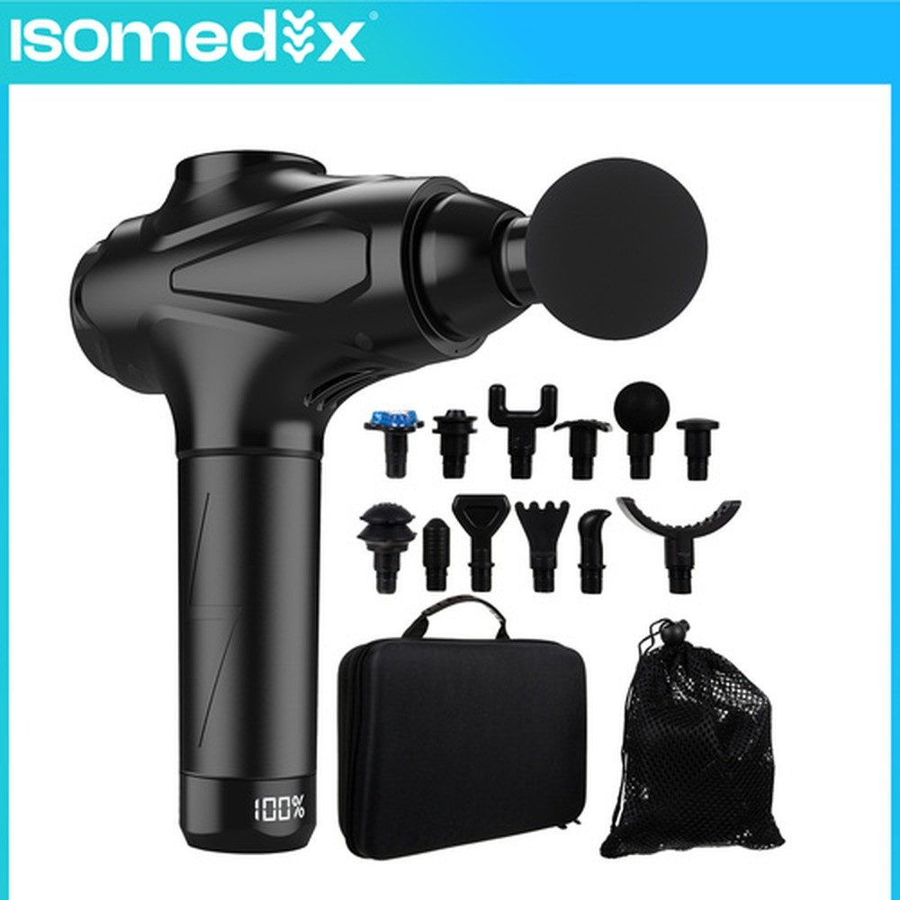 ISO TRADE Massagepistole Körpermassagegerät Massagepistole, Spar-Set, Muskelregeneration, Rutschfester Griff, ergonomisches Design und leises Arbeiten