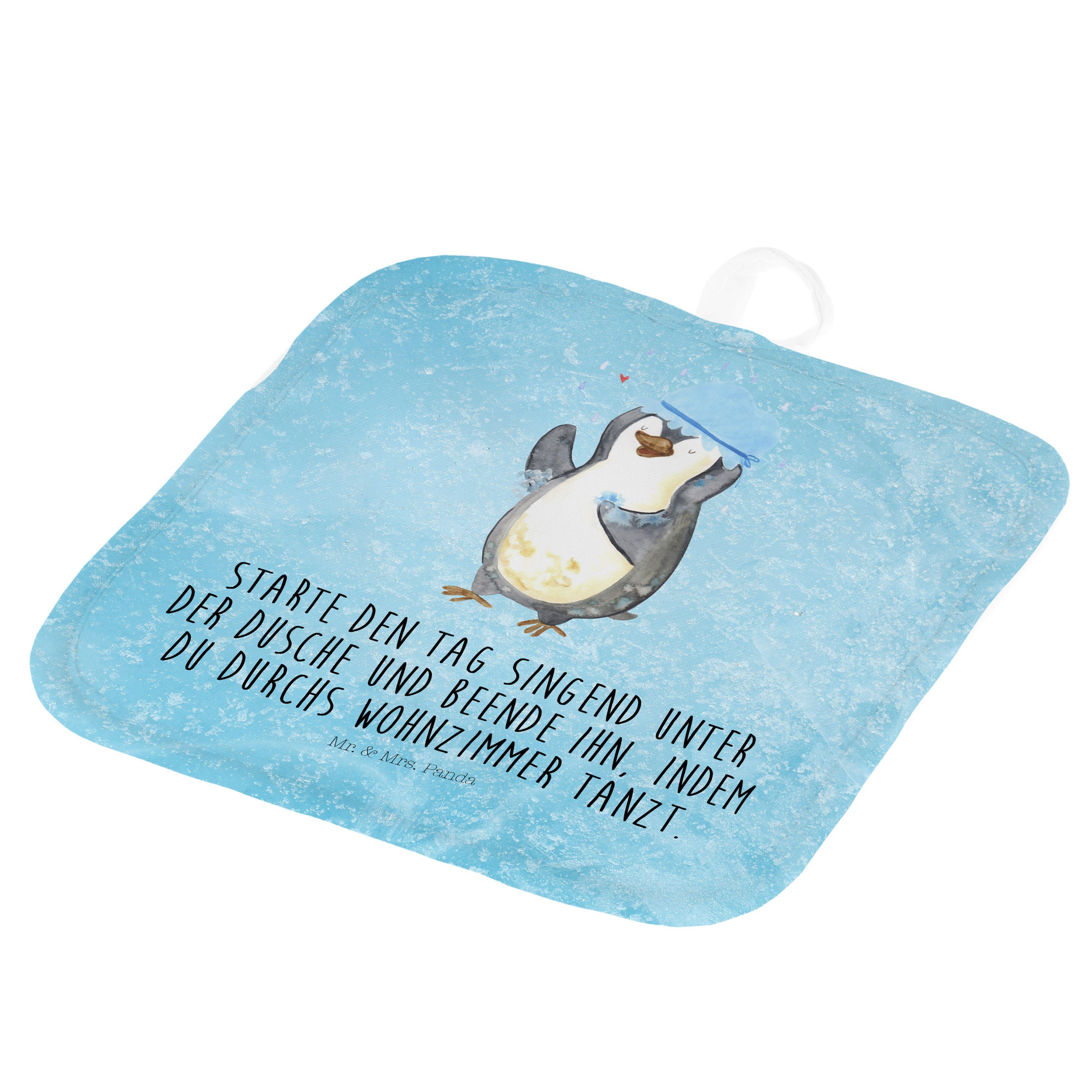 Mr. & Mrs. Topflappen (1-tlg) Geschenk, Neuanfang, duscht Eisblau - - Leben, baden, duschen, Panda Pinguin