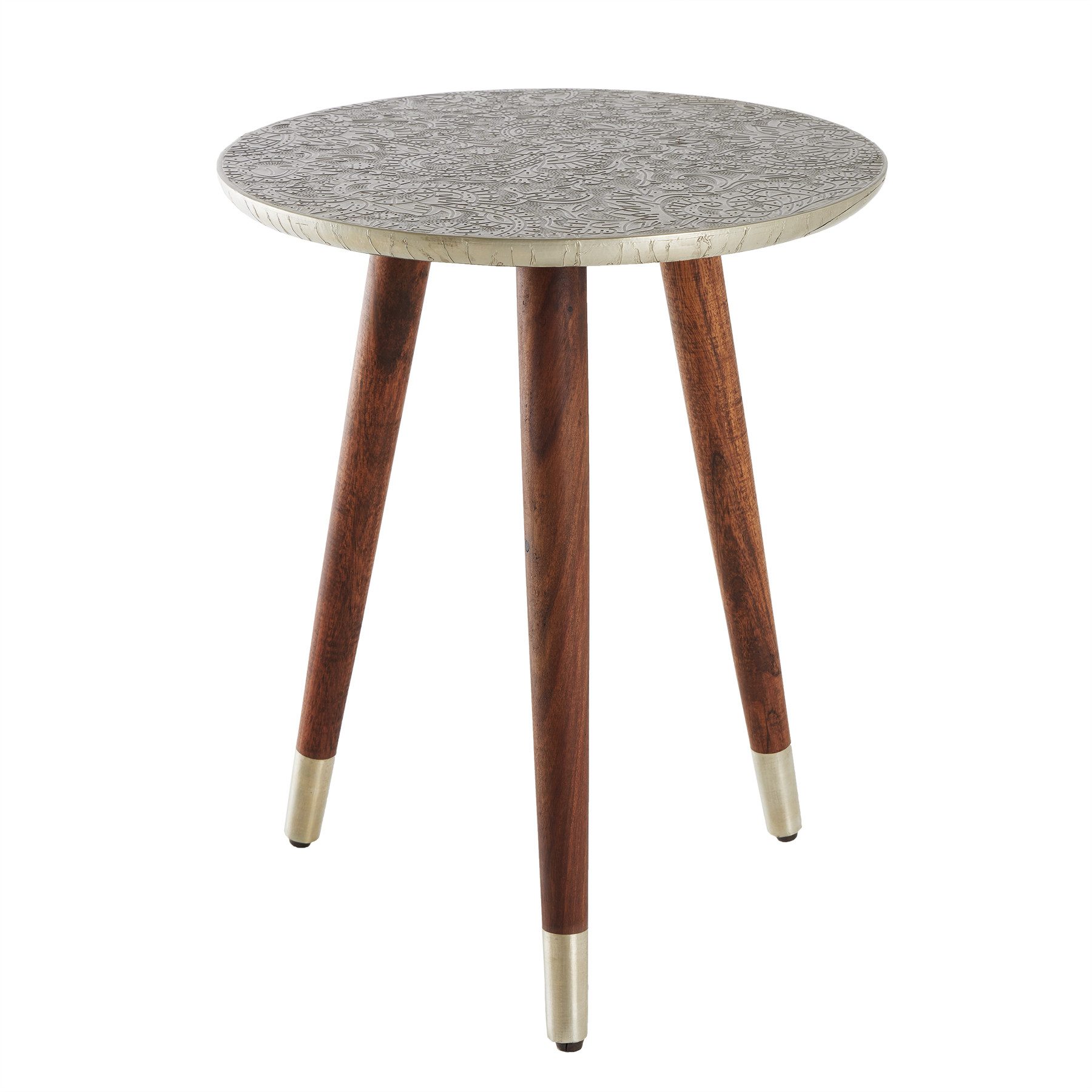 riess-ambiente Beistelltisch ALCAZAR Ø50cm antik silber / braun (Einzelarti günstig online kaufen