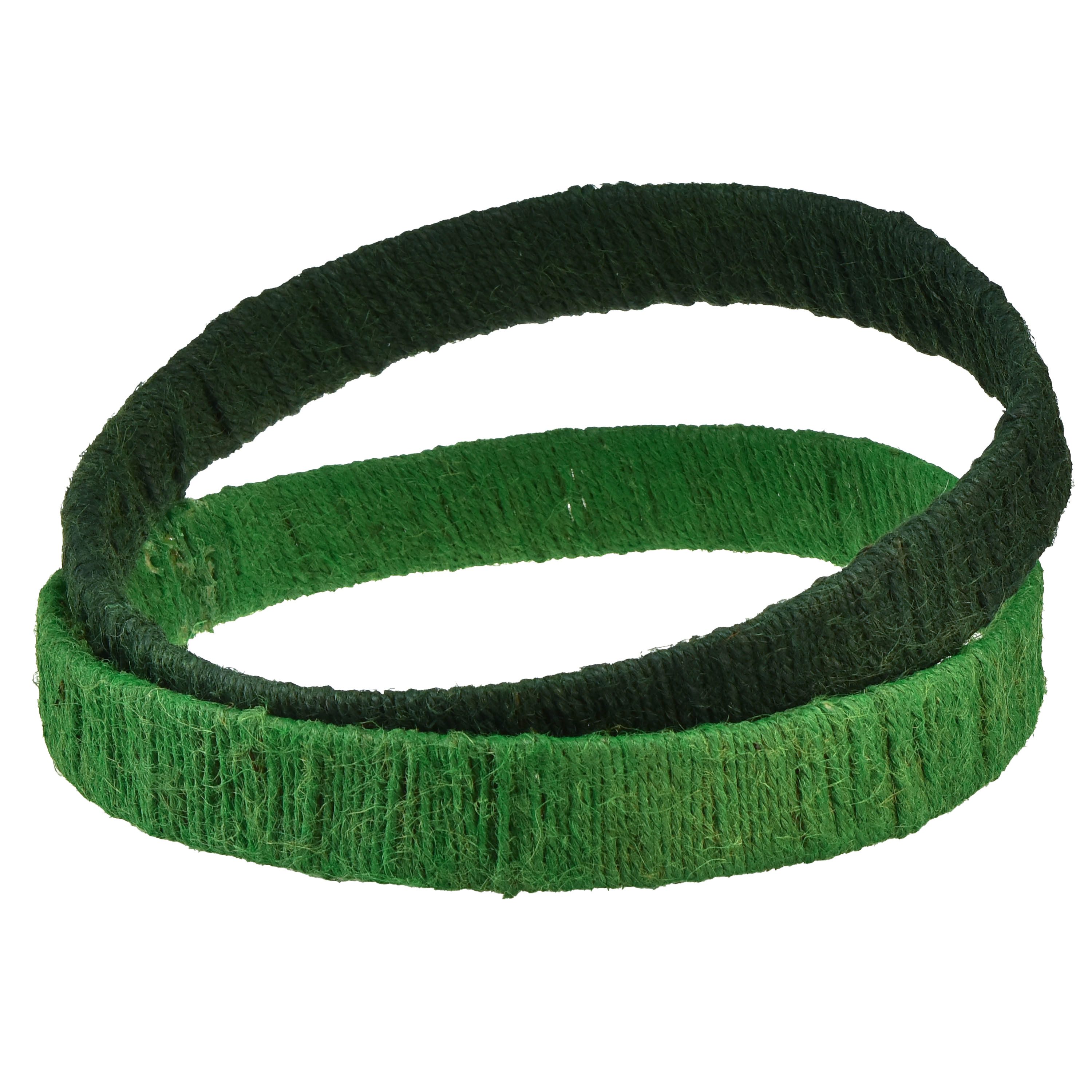Viana Streudeko Dekoring Jute Grün Dunkelgrün Ø30cm Türdeko Wanddeko Set 2St