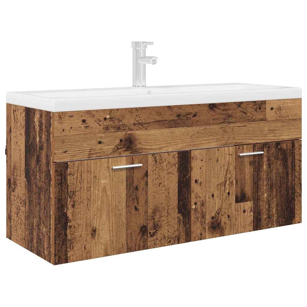 vidaXL Badezimmerspiegelschrank Waschbeckenunterschrank Altholz Holzwerkstoff (1-St)