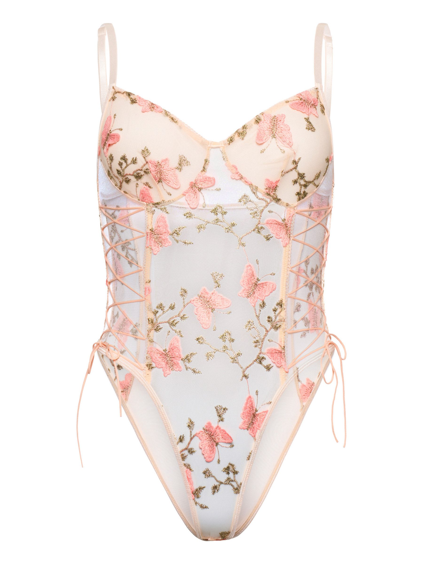 Elegant Love Body Bodysuit, ärmelloser Dessous, Damenunterwäsche Elegante Reizwäsche, rückenfrei Strappy Lingerie mit Spaghettiträgern