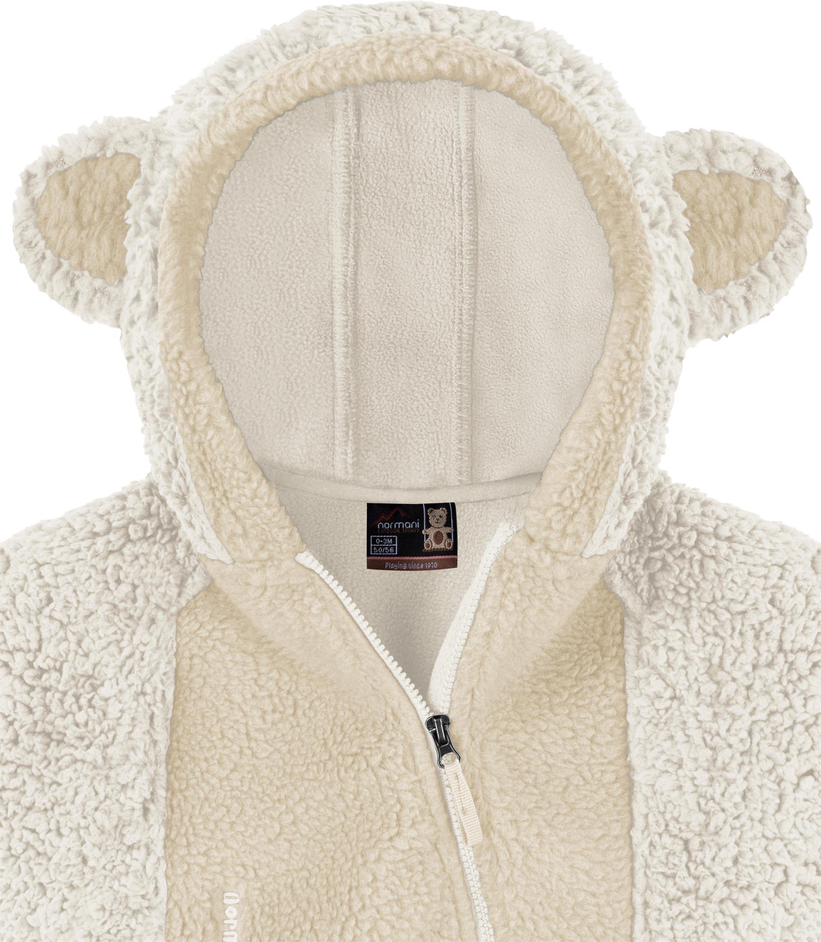 normani Fleeceoverall Kinder Teddy Overall Balivanich Baby Overall Strampler mit Kapuze für Junge und Mädchen