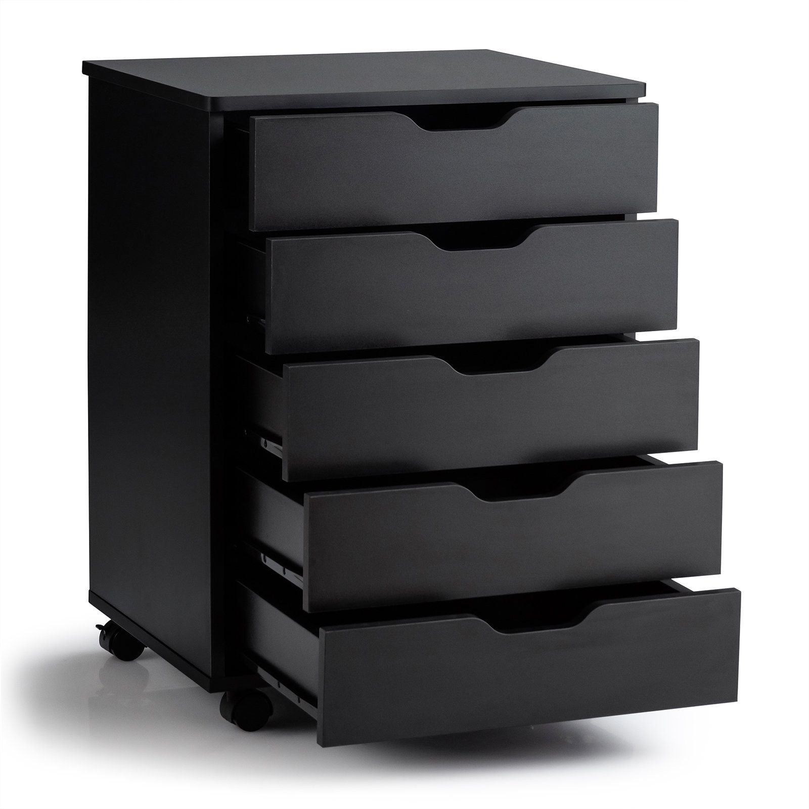 COSTWAY Schubladen, 49,5x41x66,5cm mit Bürocontainer Rollcontainer, Rollen,
