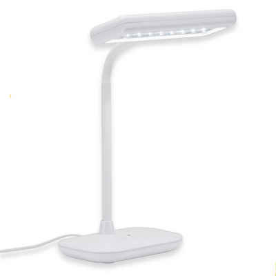 Briloner Leuchten LED Schreibtischlampe »7488-016«, flexibler Lampenkopf, inkl. Kabelschalter An/Aus, weiß, LED, Kaltweiß 6500K, 7,5W - 800 lm, 23 x 12 x 44 cm