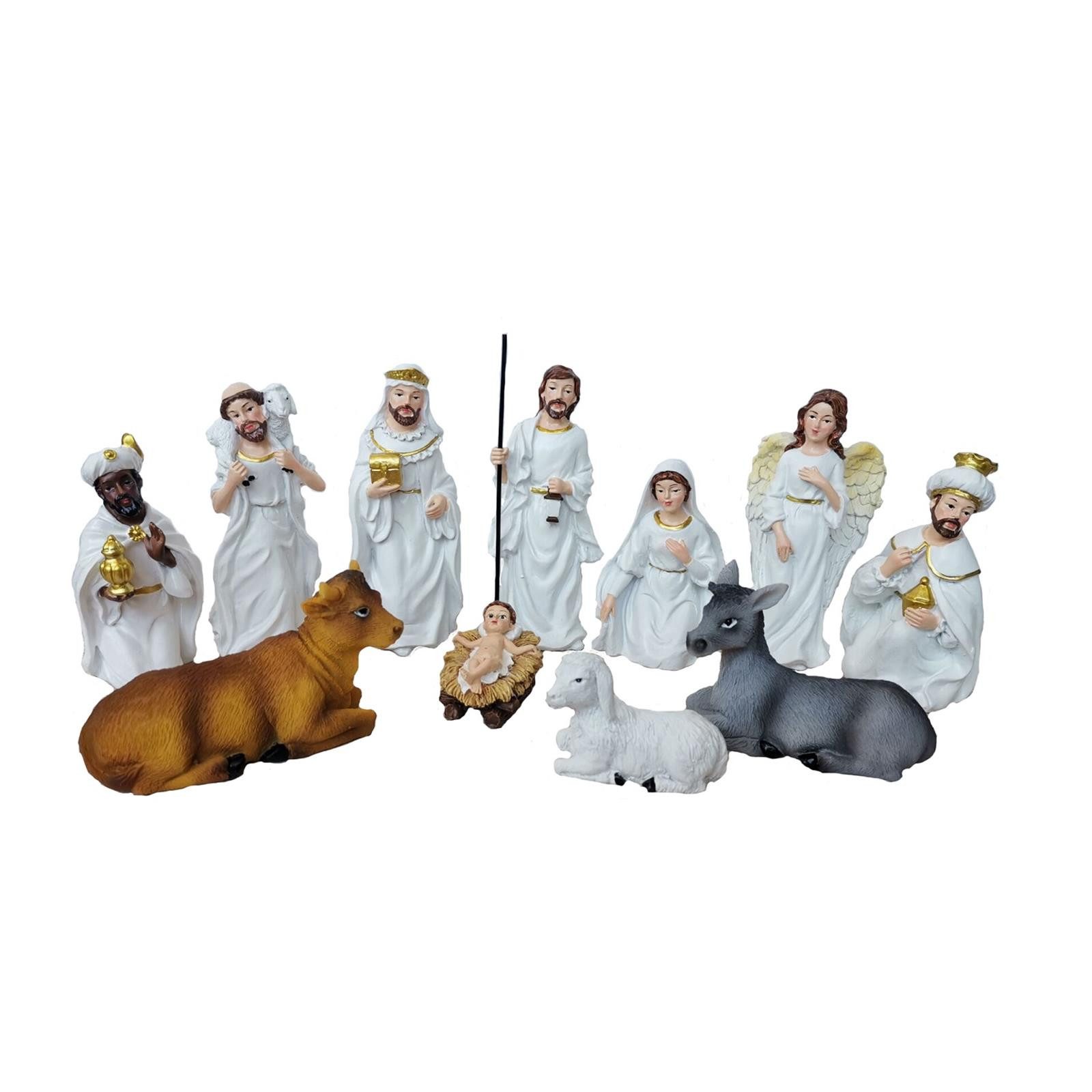 Geschenkestadl Krippenfigur 11 Krippenfiguren Krippe Weihnachten in Weiß oder Bunt erhältlich