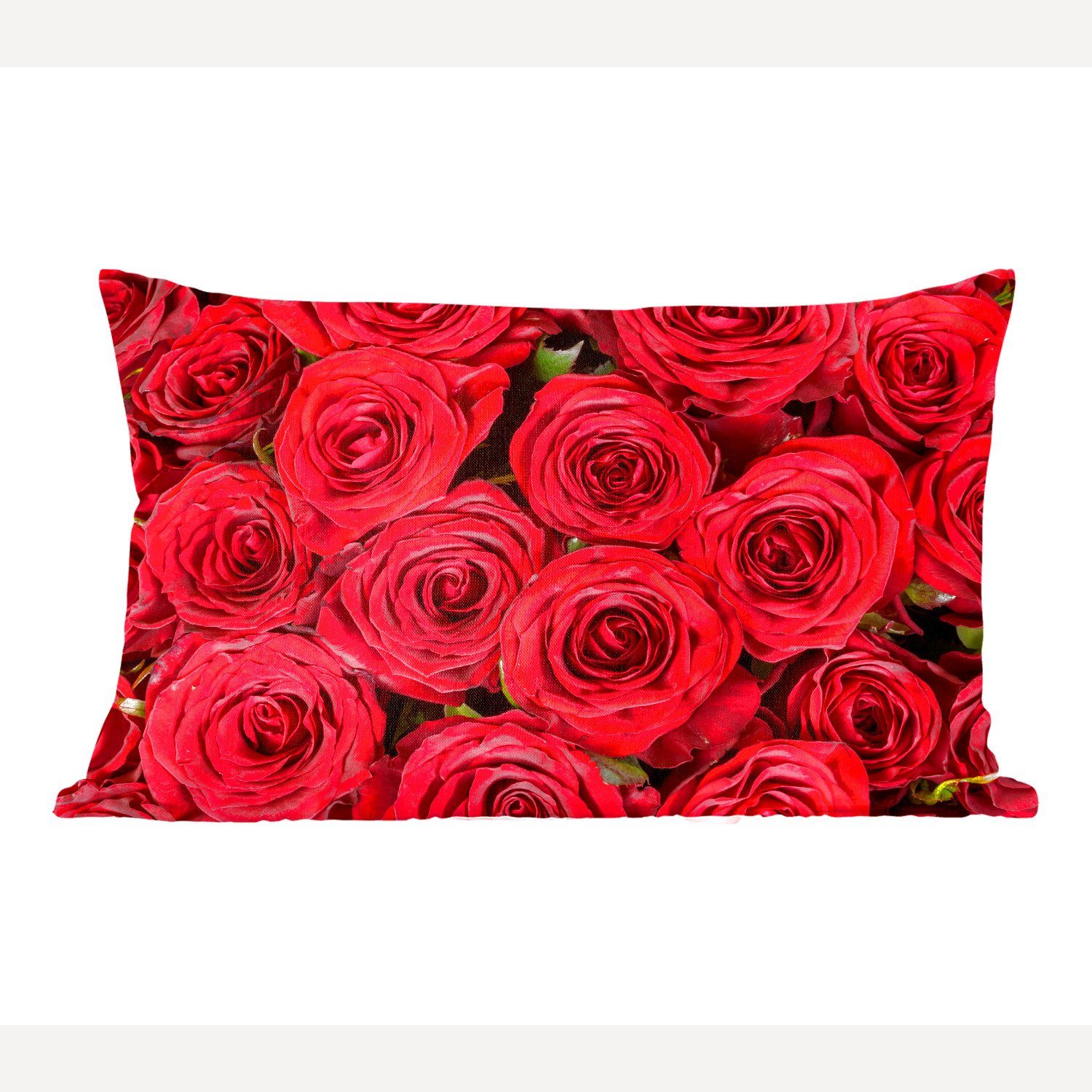 MuchoWow Dekokissen Rosen - Rot - Blumenstrauß, Wohzimmer Dekoration, Zierkissen, Dekokissen mit Füllung, Schlafzimmer