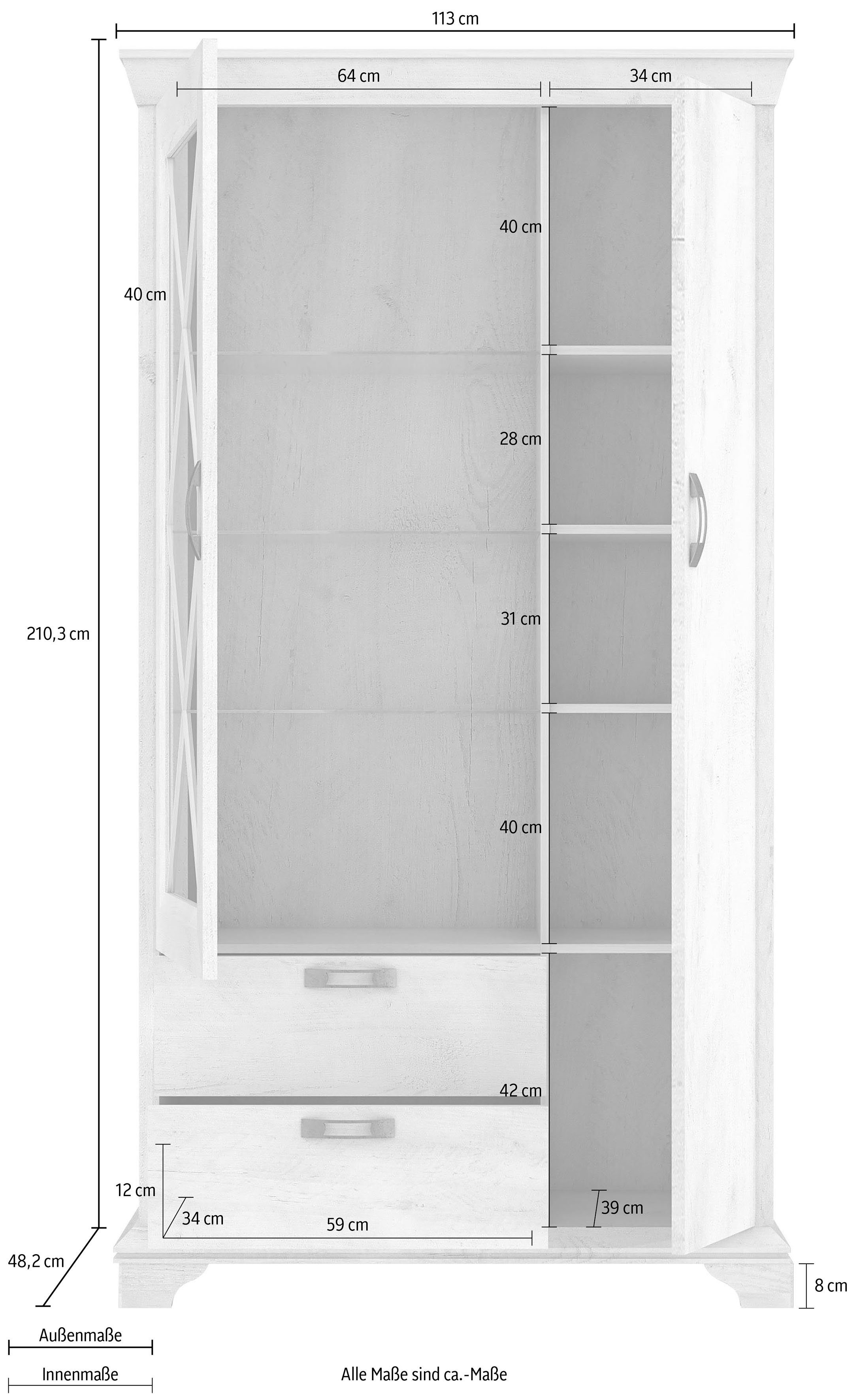 cm 113 FORTE Vitrine Breite