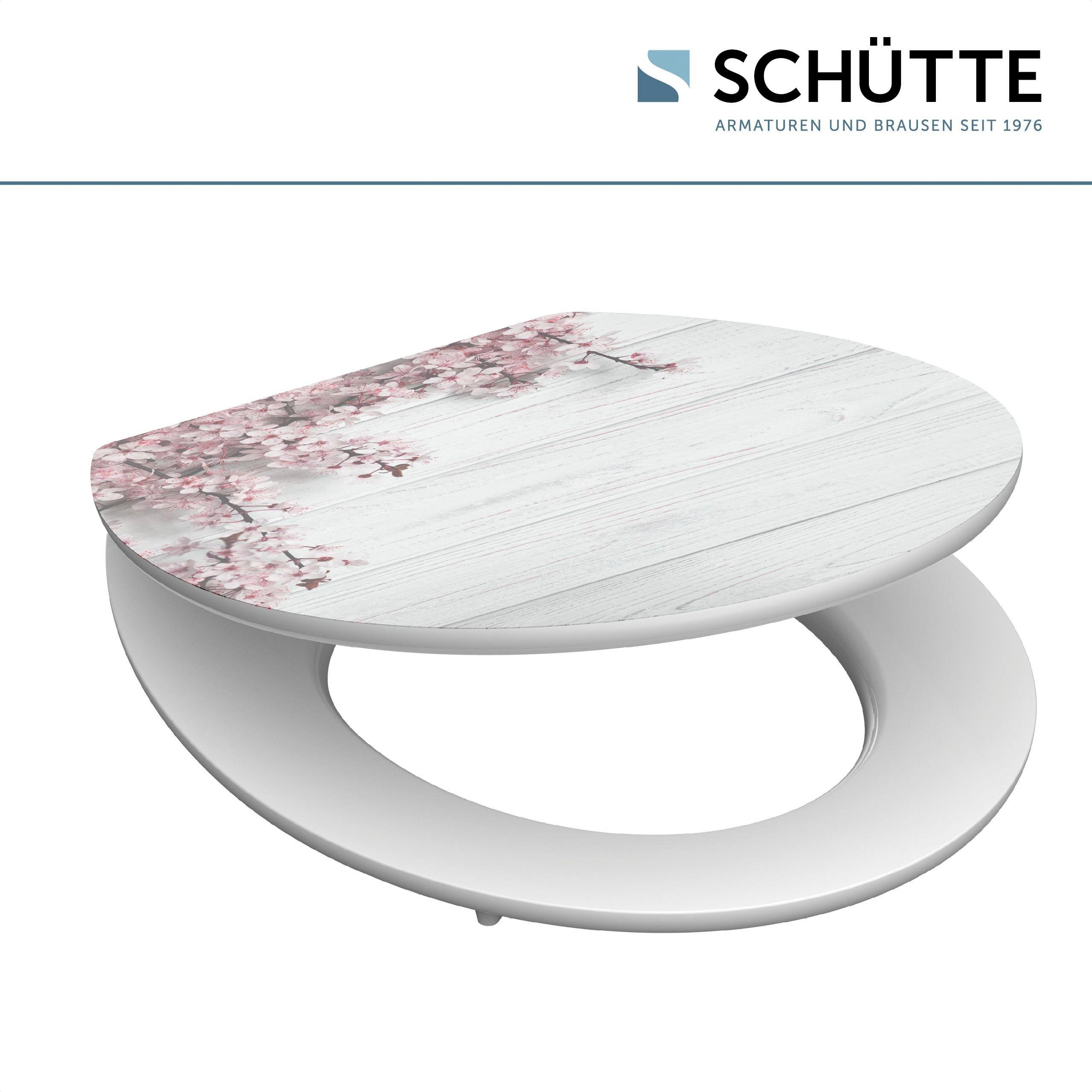Schütte WC-Sitz Flowers&Wood, High Gloss mit MDF Holzkern, mit Absenkautomatik