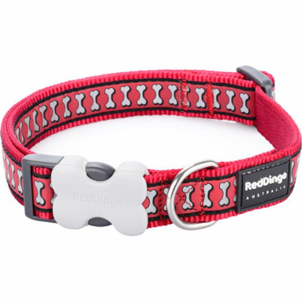 Red Dingo Hunde-Halsband Hundehalsband Reflektierend Rot (2 x 31-47 cm)