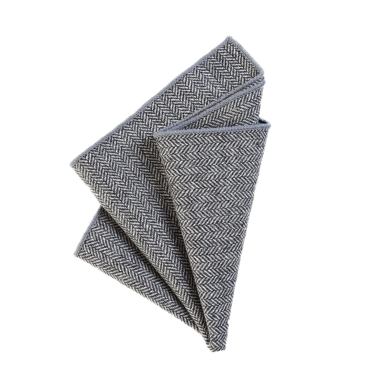 zum cm DonDon Tweed-Look Taschentuch x 23 Baumwolle Einstecktuch kariert, DonDon Herren Einstecktuch (Packung, 1-St), Tweed, 23 grau Falten,