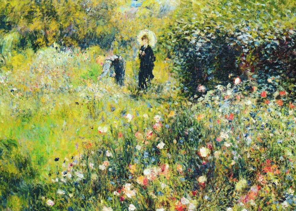 Sonnenschirm in mit Renoir einem Pierre Postkarte "Frau Auguste Kunstkarte ..."