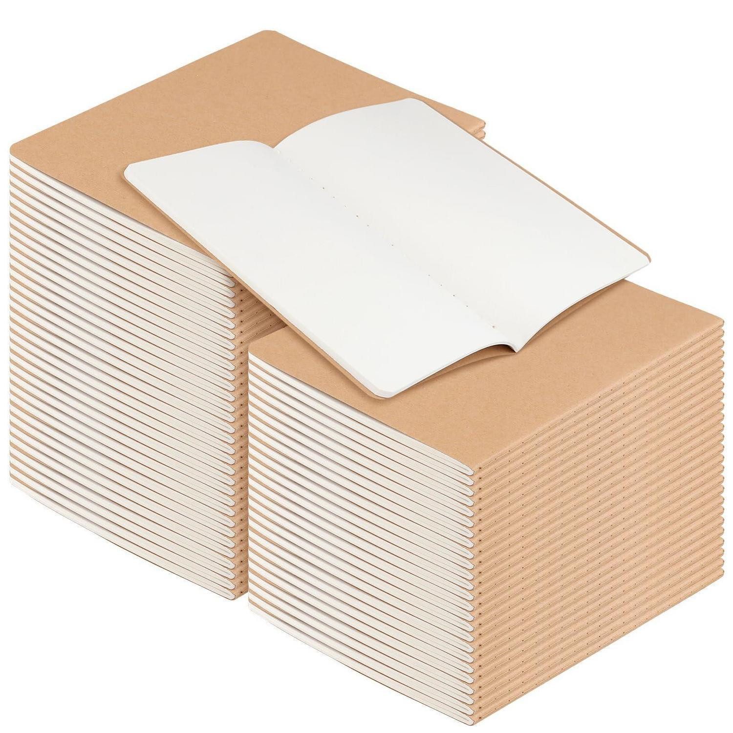 LuxusKollektion Skizzenbuch Notizbuch A5 Blanko Braun Kraft 60 Stk