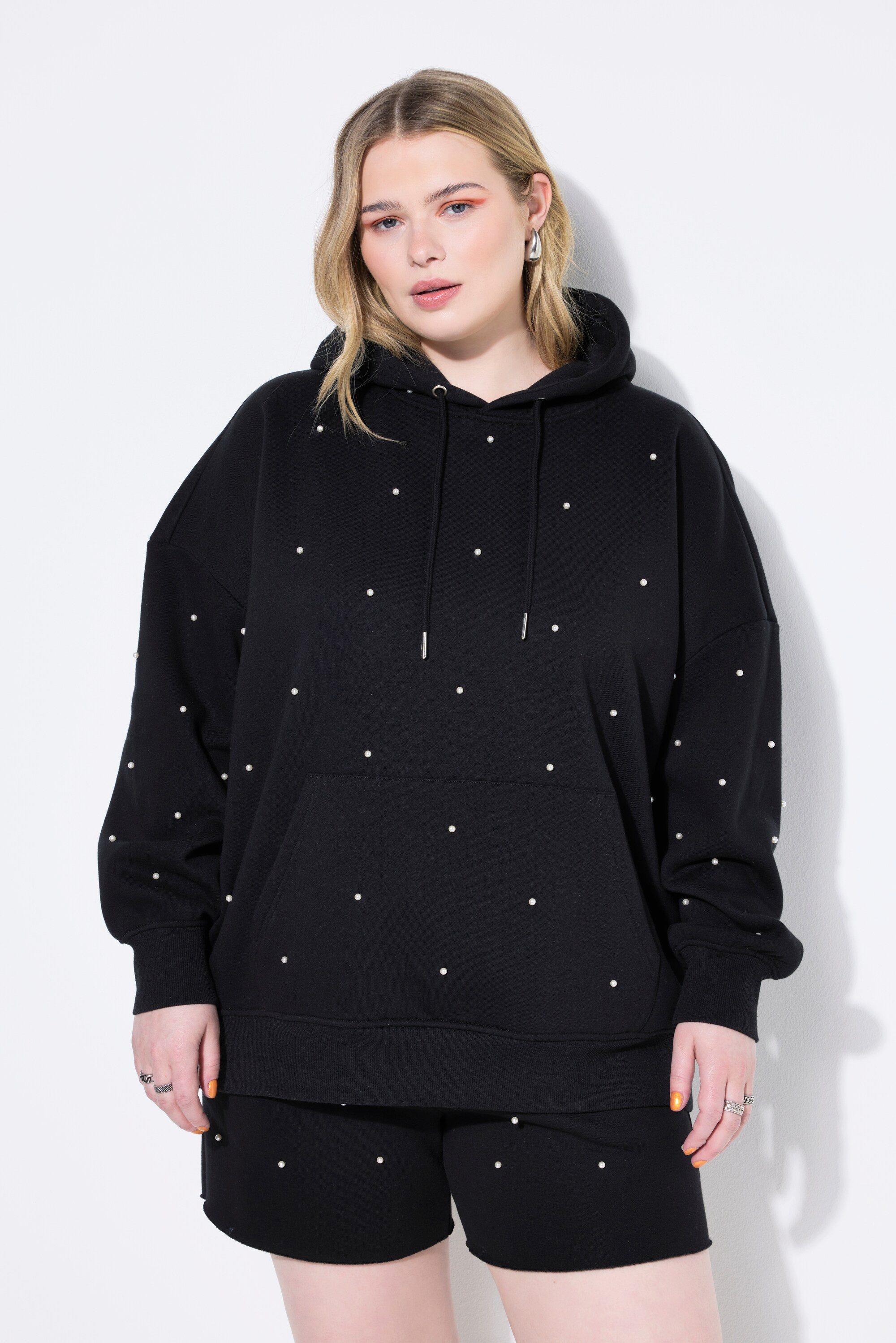 Studio Untold Sweatshirt Hoodie Oversize Shape Kapuze Zierperlen günstig online kaufen