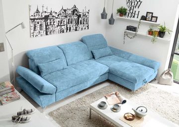 ED EXCITING DESIGN Ecksofa, MELFI Ecksofa Polstergarnitur Sofagarnitur 275 x 168 cm Denim